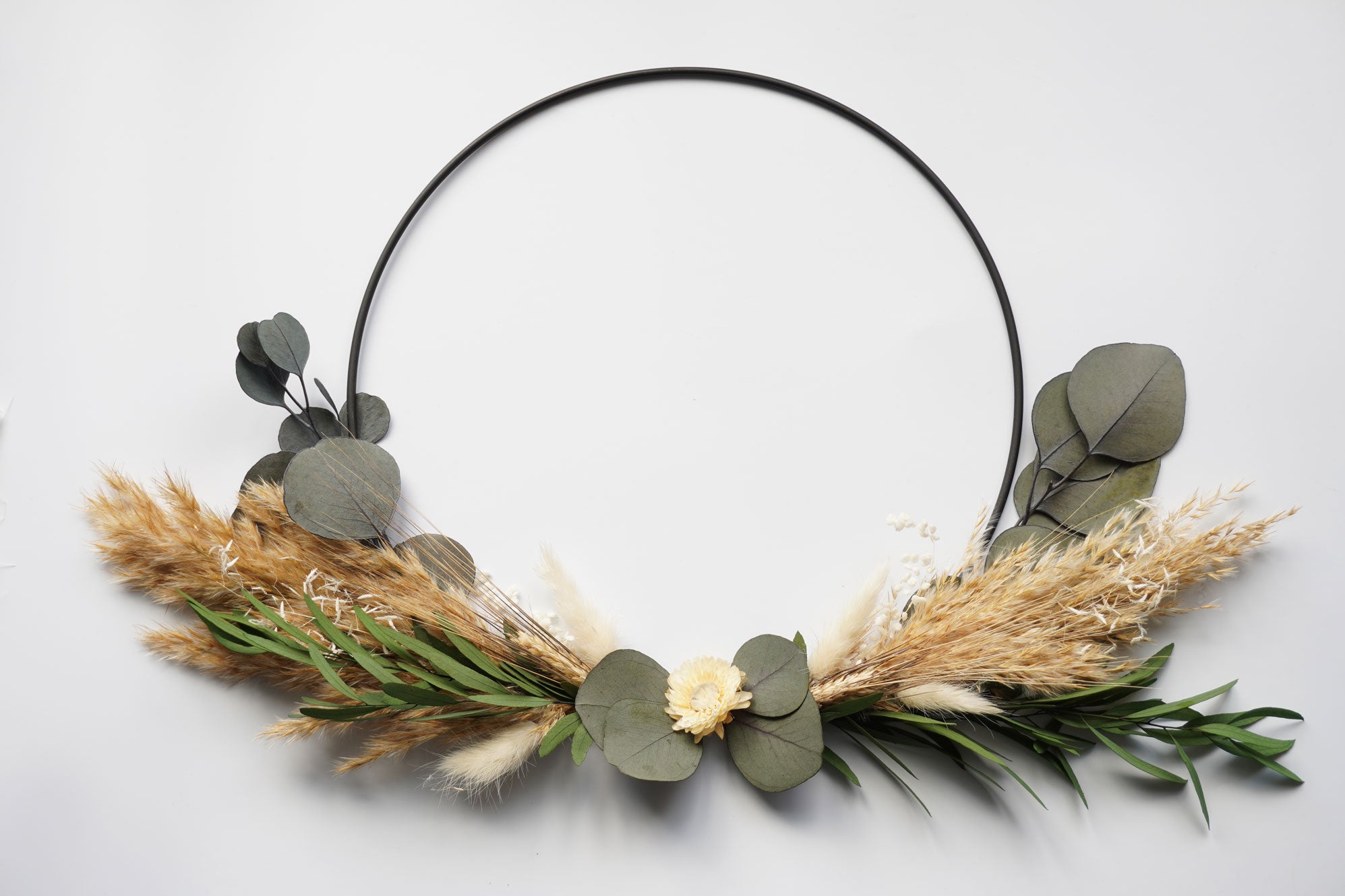 Trockenblumenring Mr. Green mit Holzschild