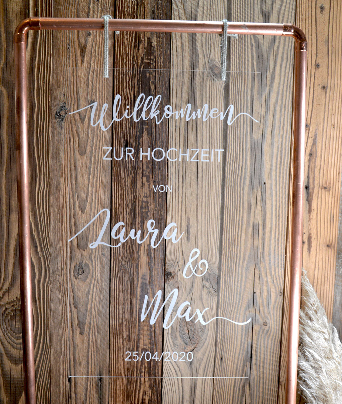 Willkommensschild Hochzeit