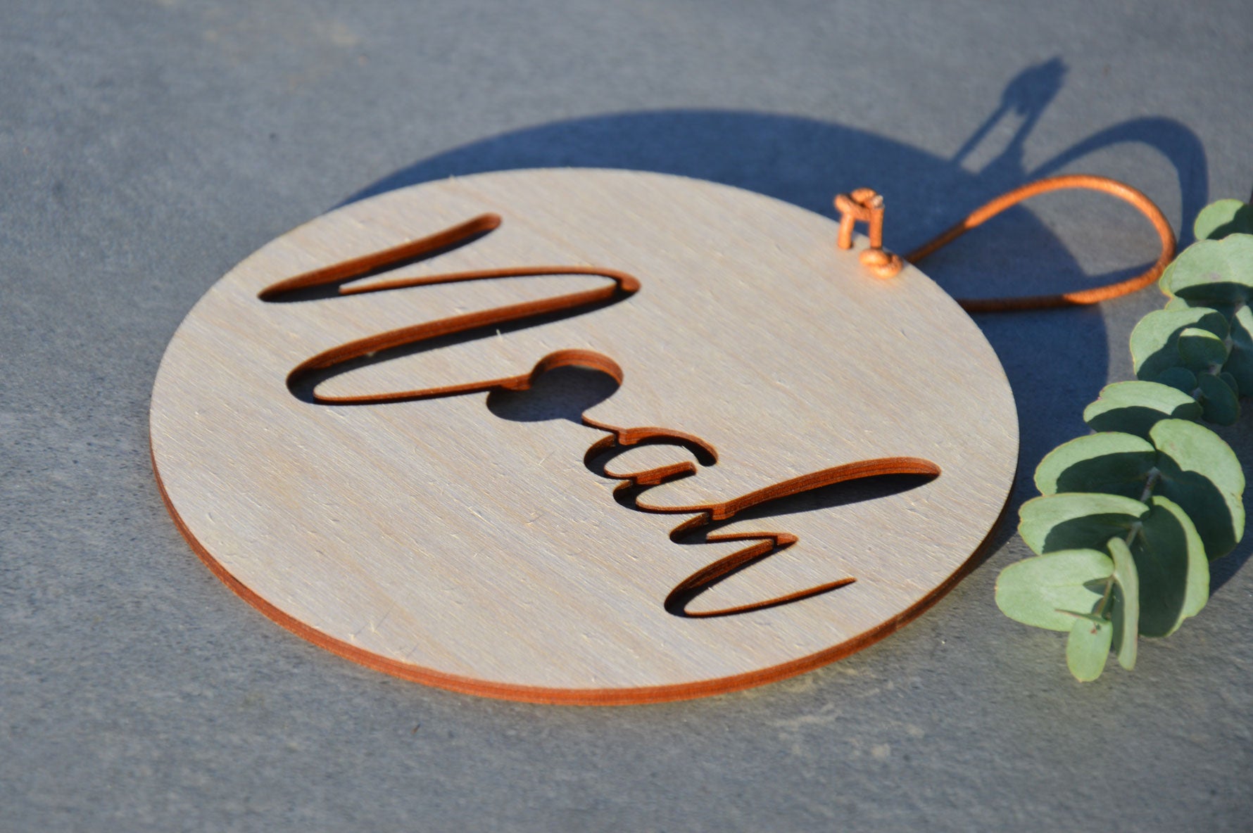 Holzschild "Name"