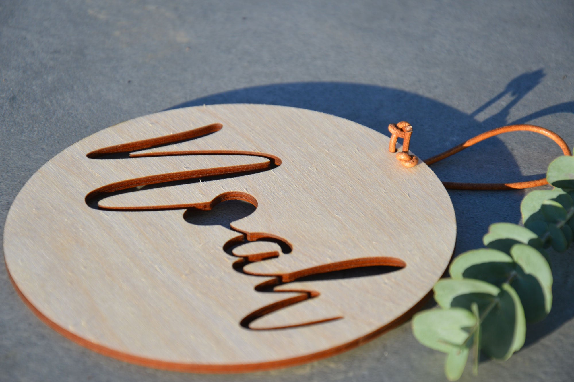 Holzschild "Name"