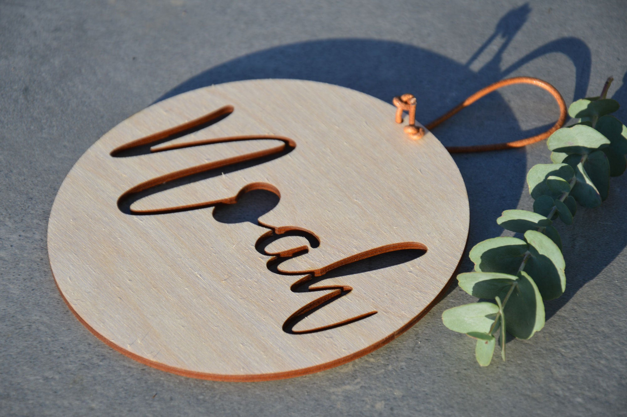 Holzschild "Name"