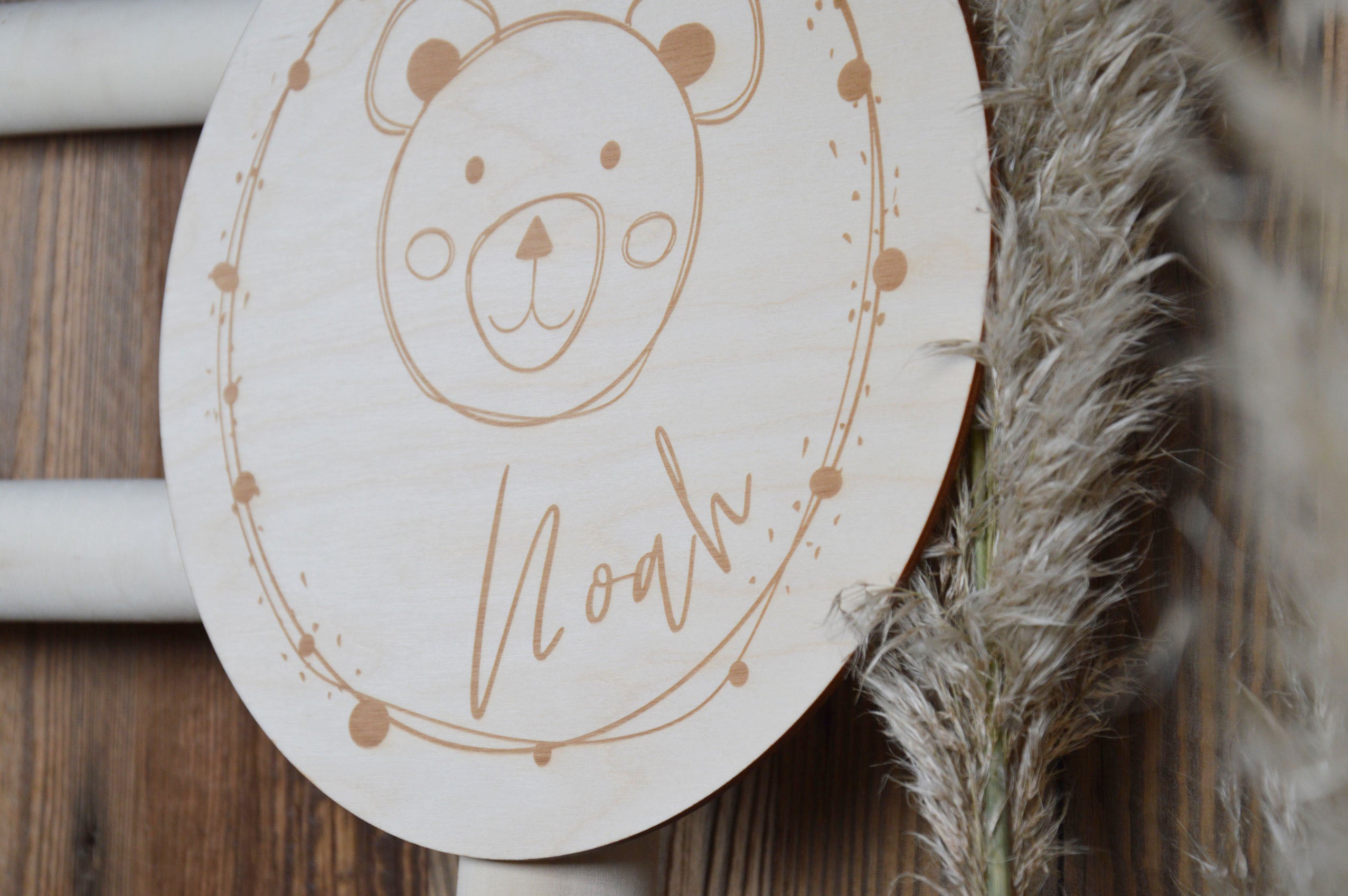 Holzschild Kindermotive Fuchs Bär Hase