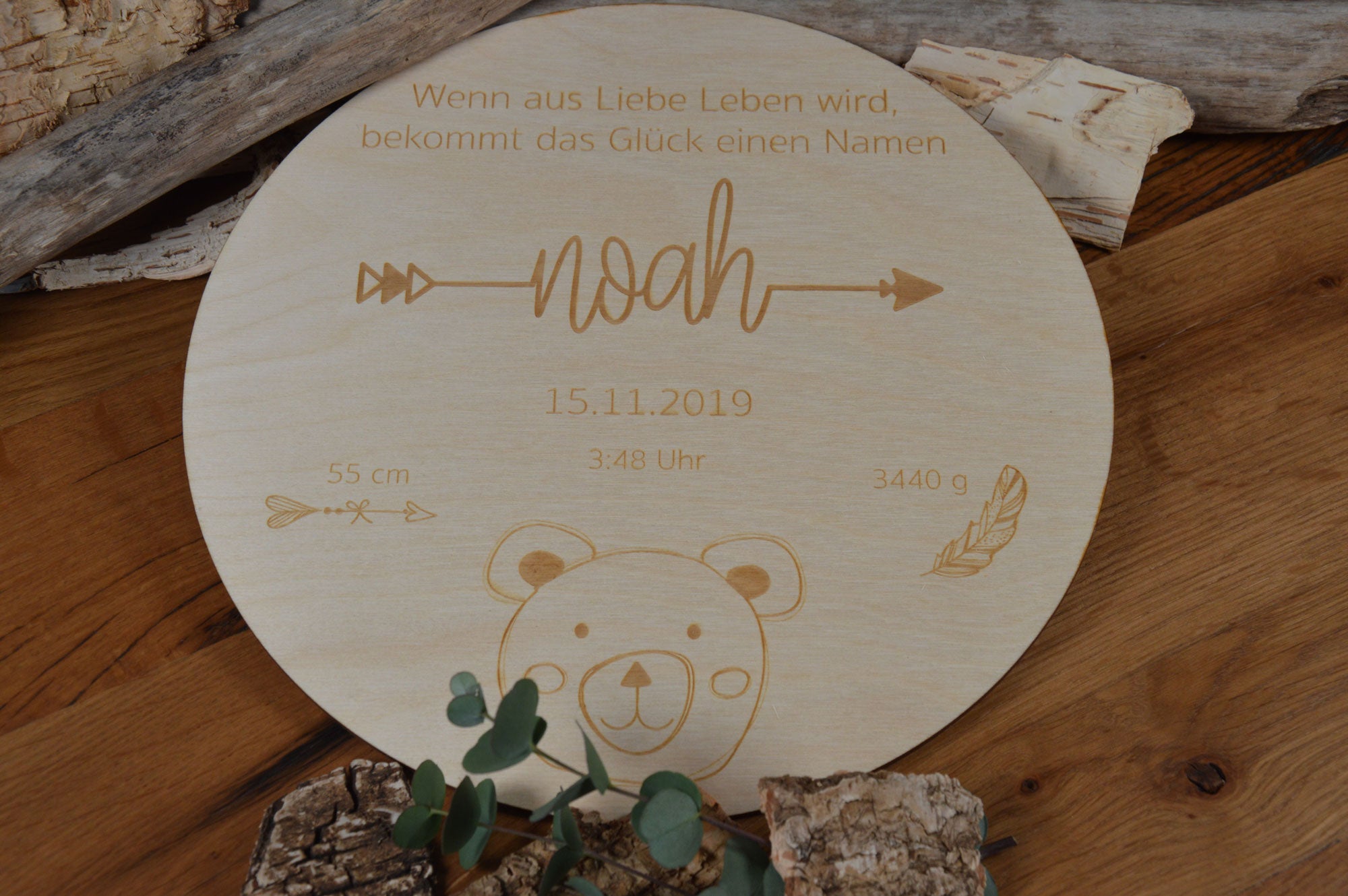 Meilensteinkarte Geburtsdaten - Bären Design