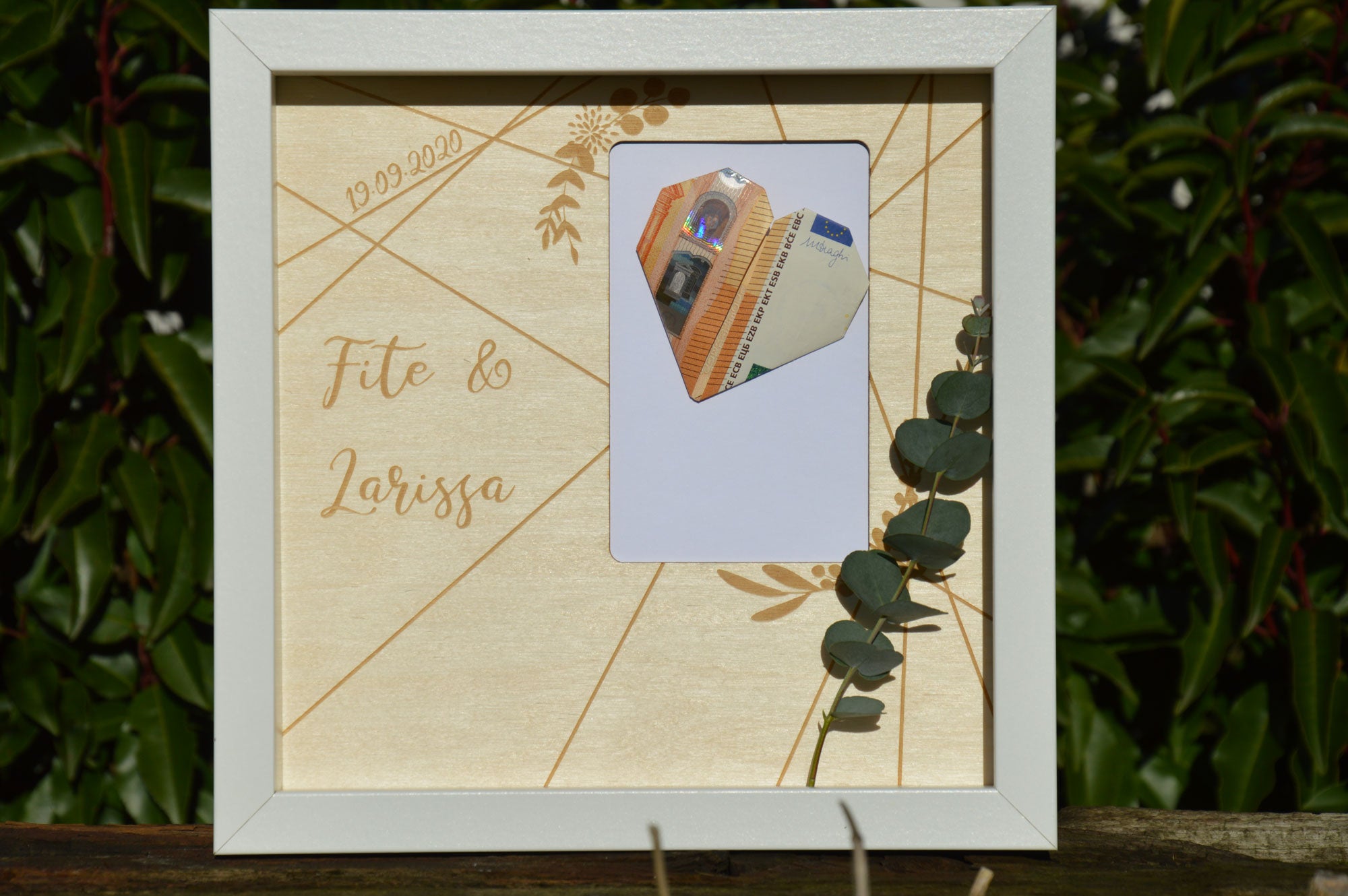 Bilderrahmen I Geldgeschenk - "Hochzeit florales Design"