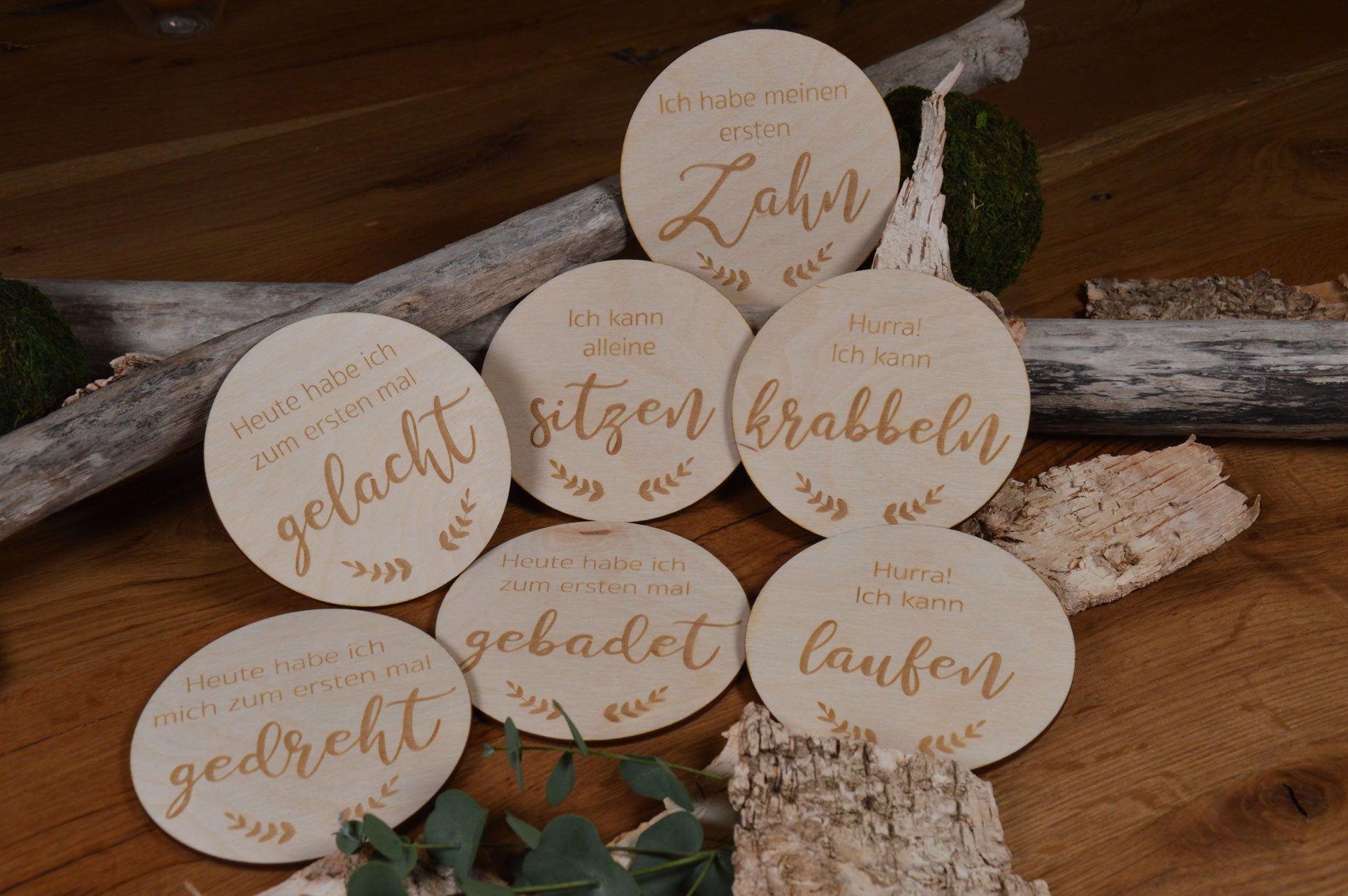 Meilensteinkarten Baby - Florales Vintage Design - Zusatz-Set