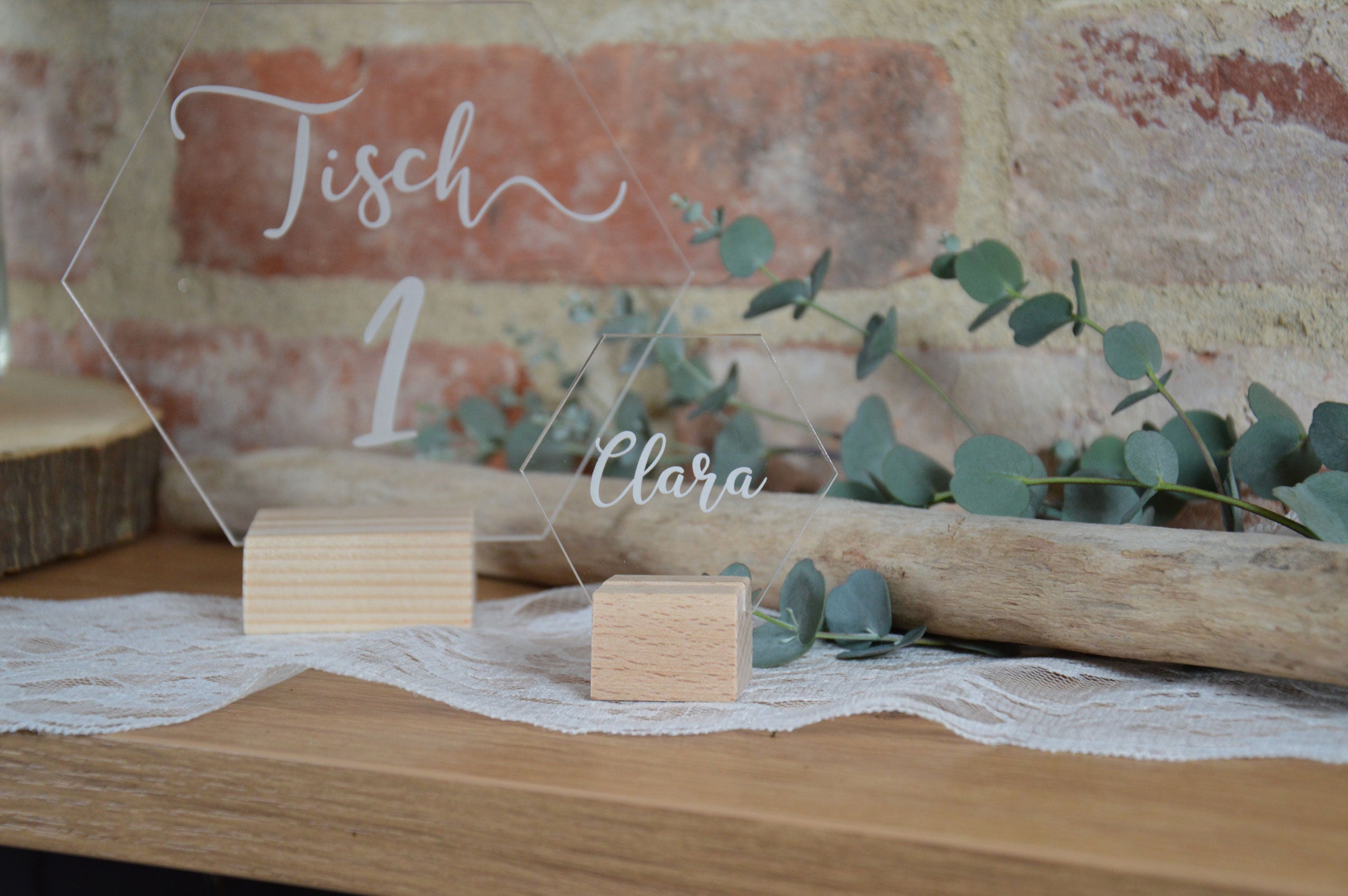 Acryl Tischnummern - Hexagon