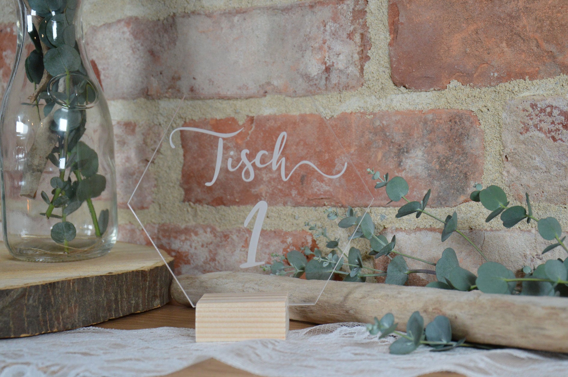 Acryl Tischnummern - Hexagon