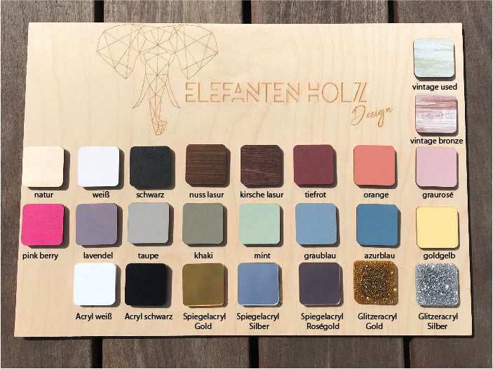 Tonie Holzbalken Regal Wandboard mit Kindername und Gebirge