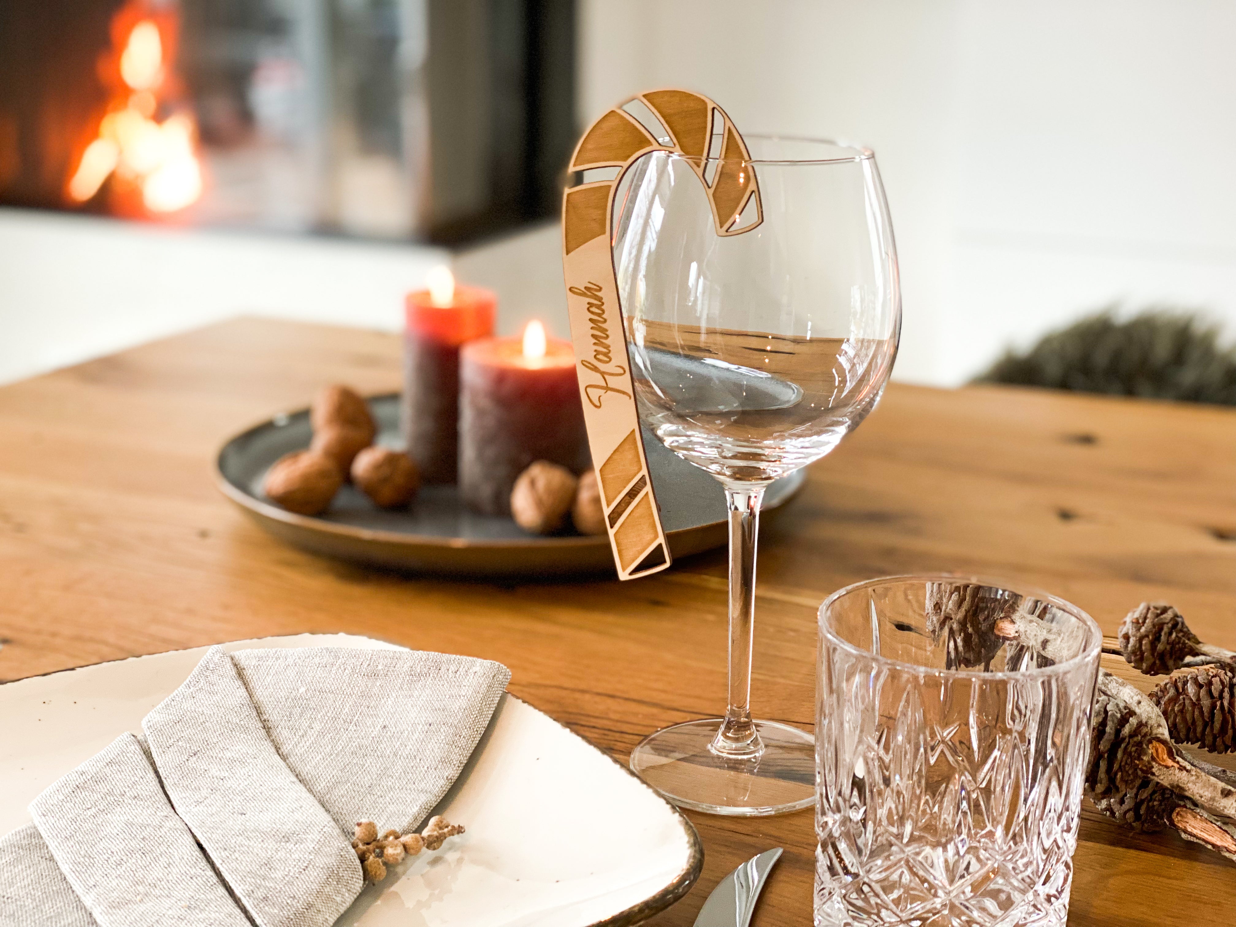 Platzkarten Weihnachten Zuckerstange