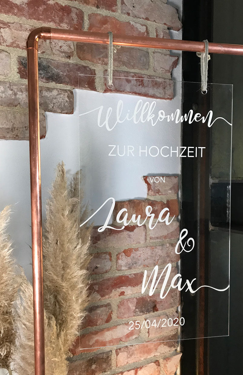 Willkommensschild Hochzeit