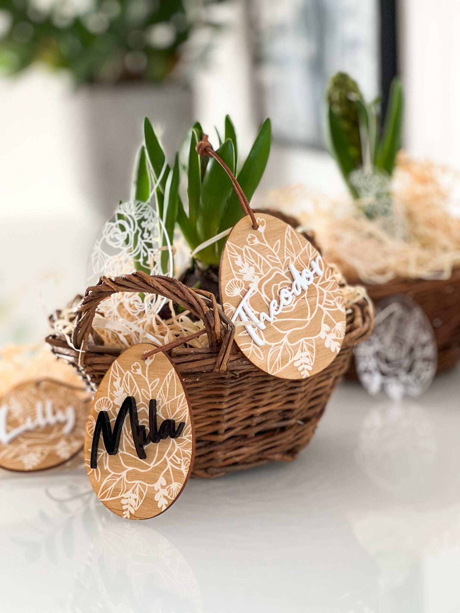 Osterkörbchen mit personalisiertem 3D Ei - Anhänger