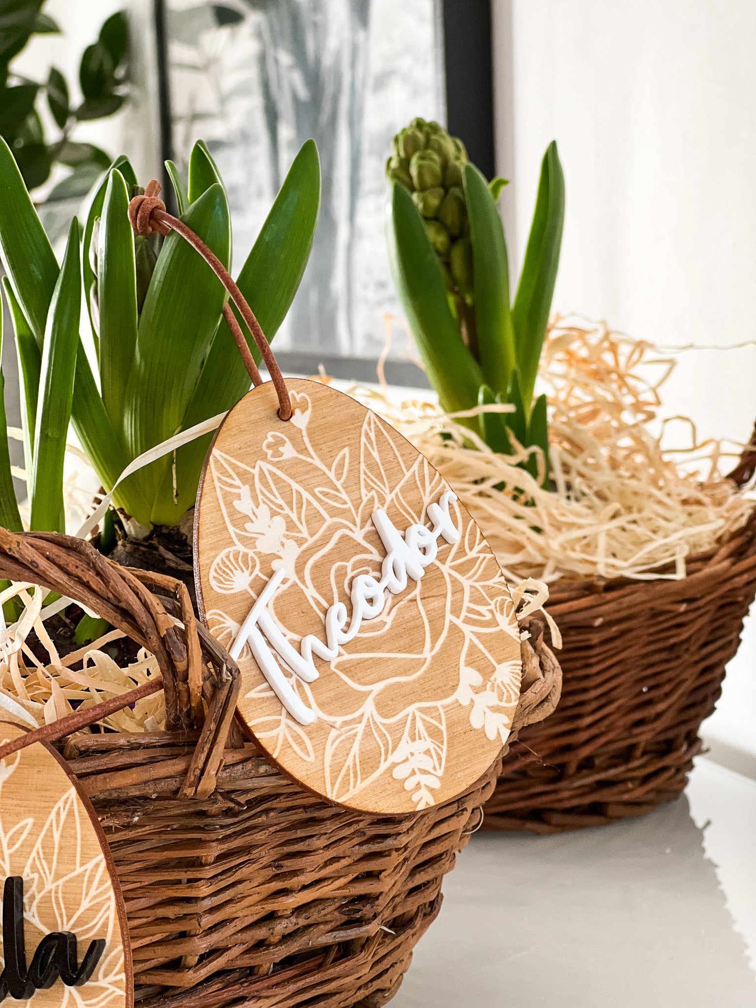 Osterkörbchen mit personalisiertem 3D Ei - Anhänger