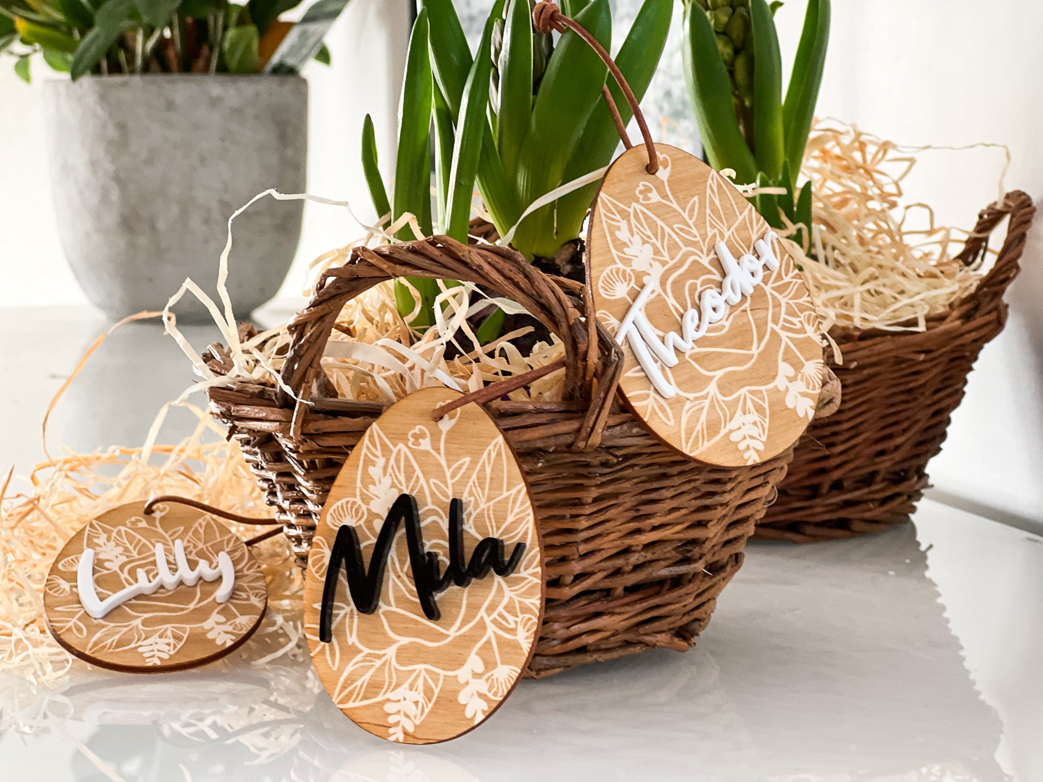Osterkörbchen mit personalisiertem 3D Ei - Anhänger