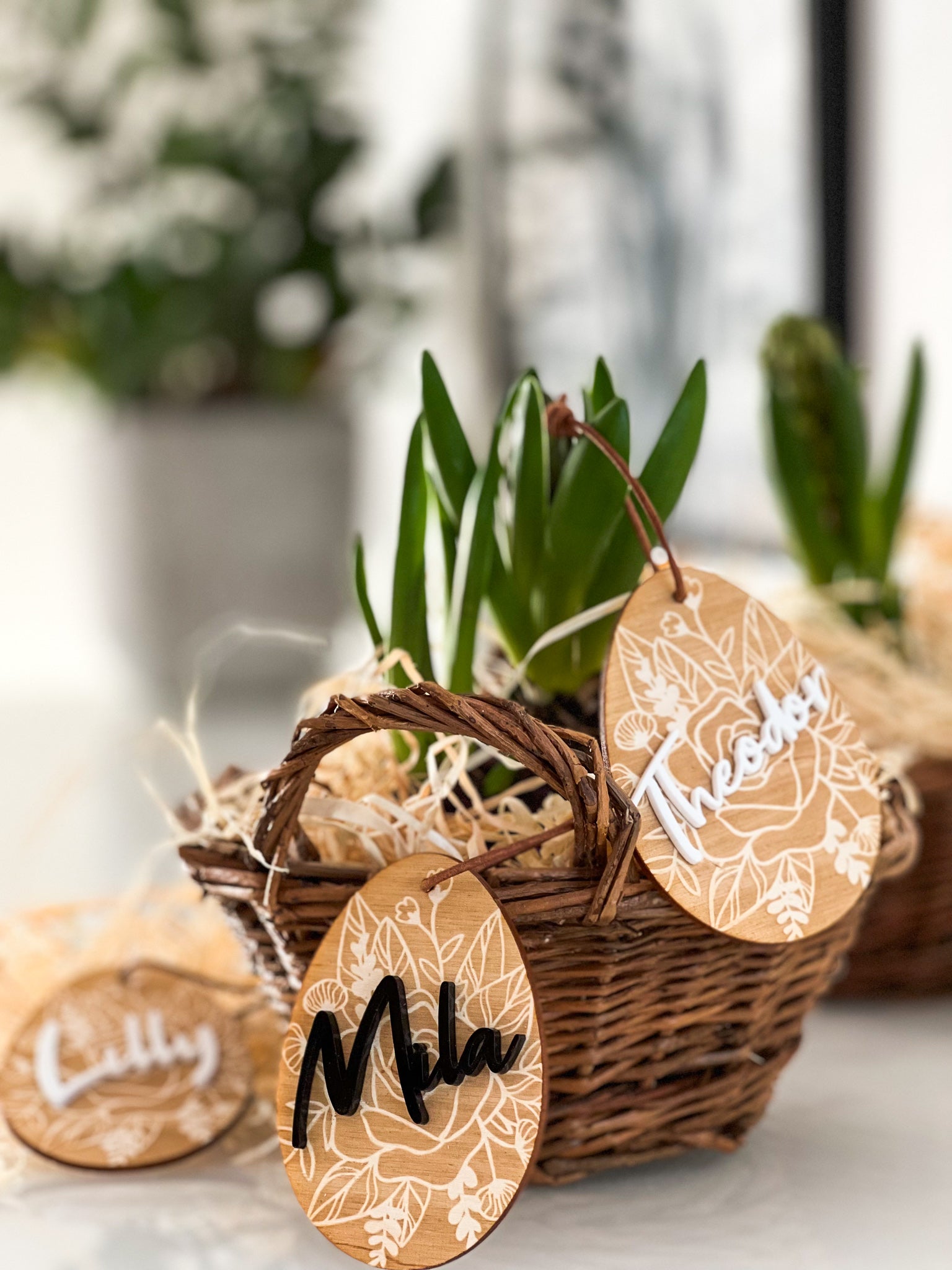 Osterkörbchen mit personalisiertem 3D Ei - Anhänger