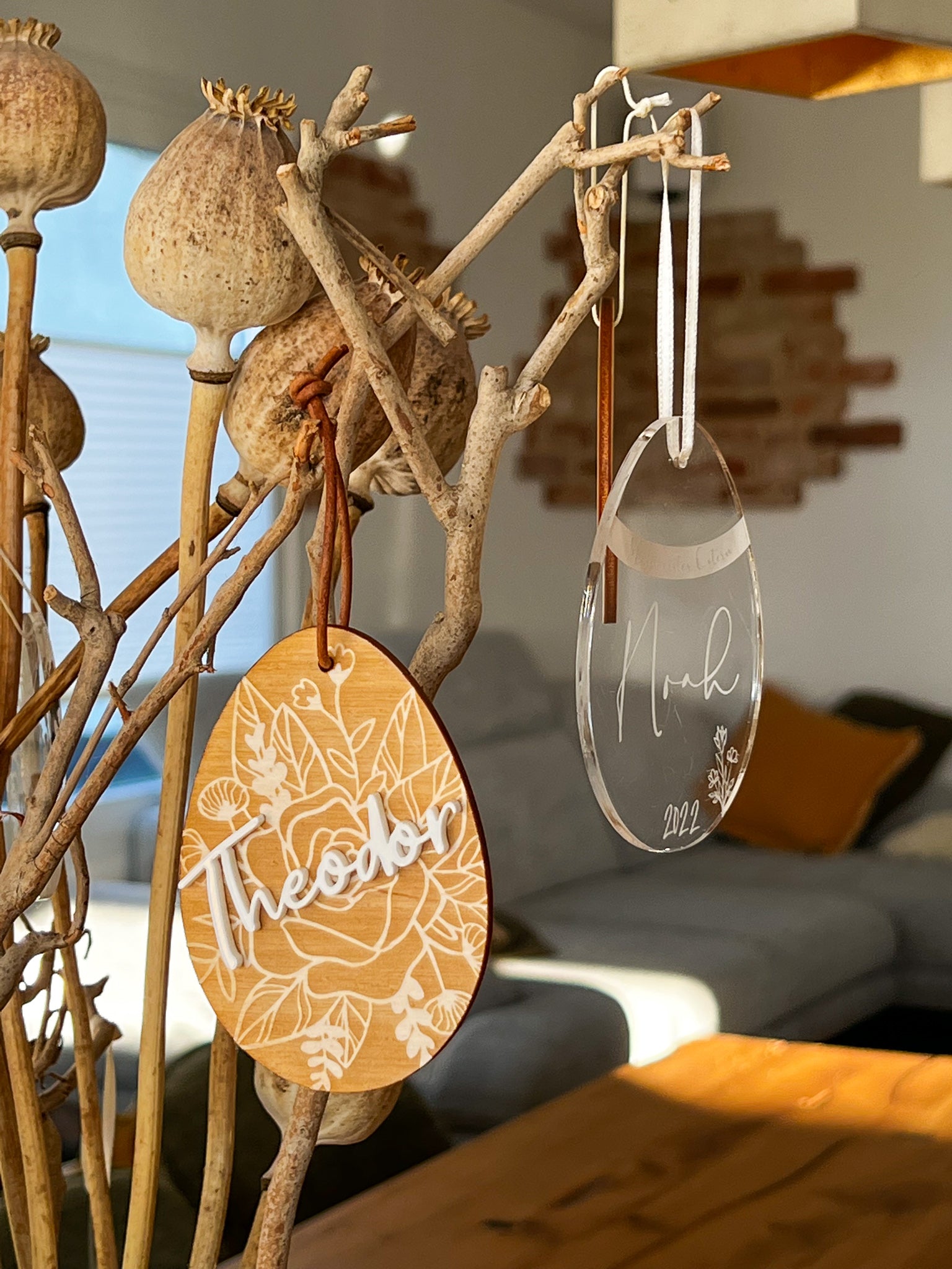 Osterkörbchen mit personalisiertem 3D Ei - Anhänger