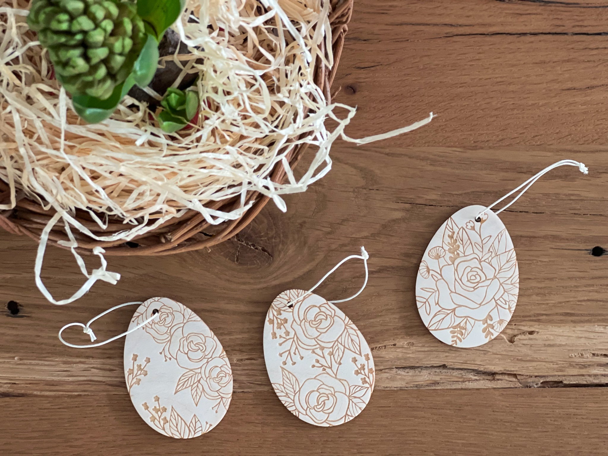 Osterkörbchen mit personalisiertem 3D Ei - Anhänger