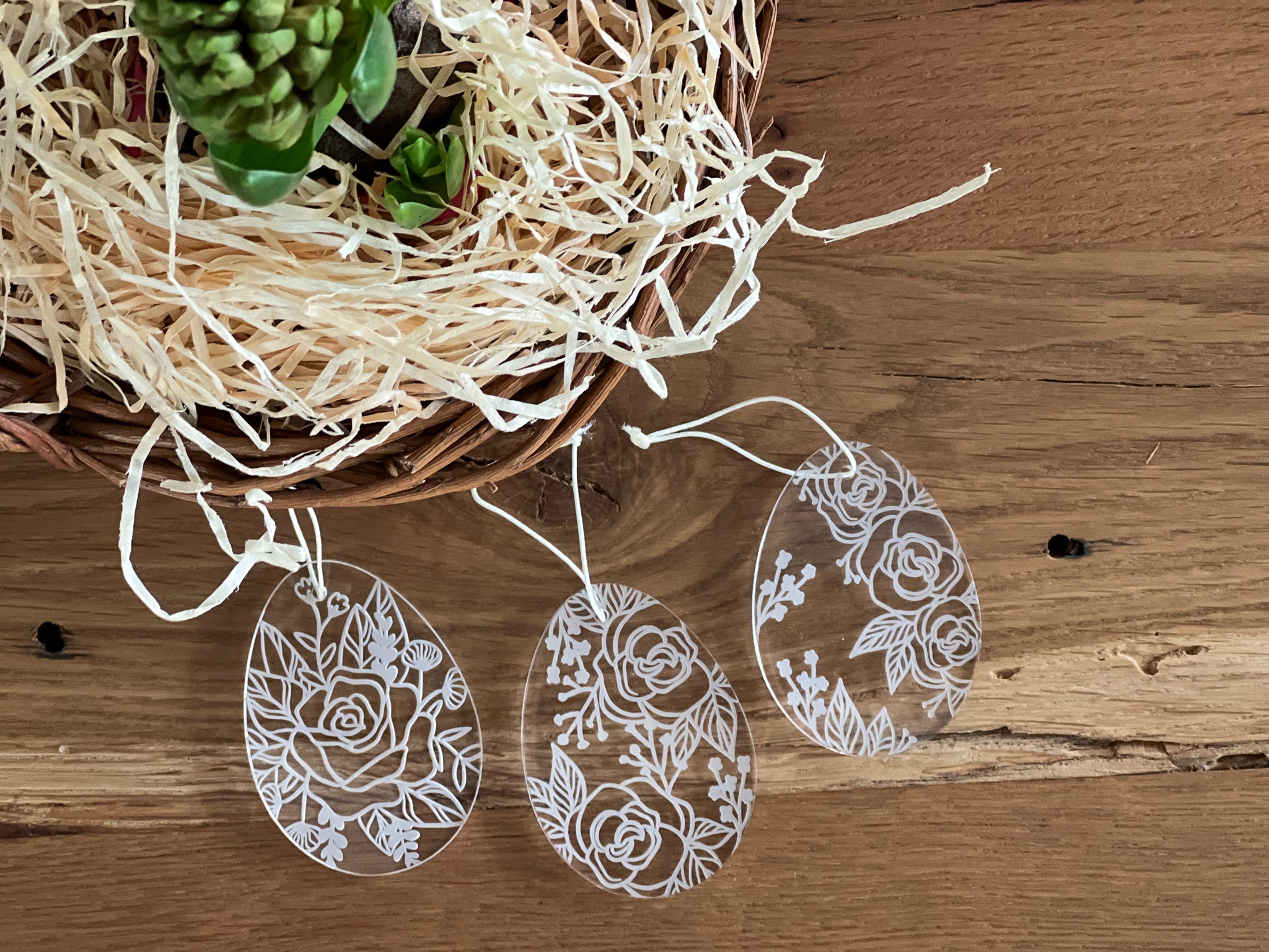 Osterkörbchen mit personalisiertem 3D Ei - Anhänger