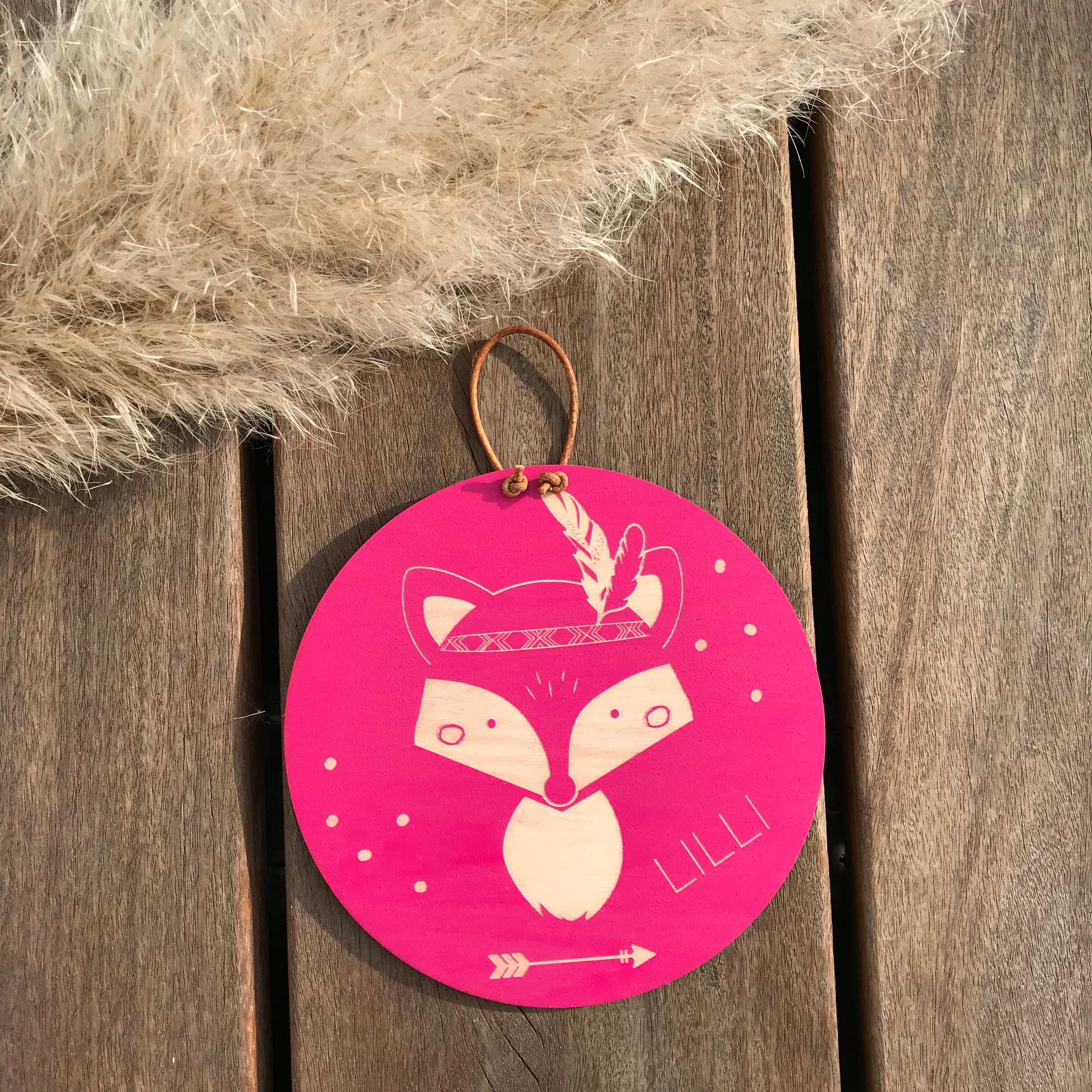 Holzschild Kindermotive Fuchs Bär Hase