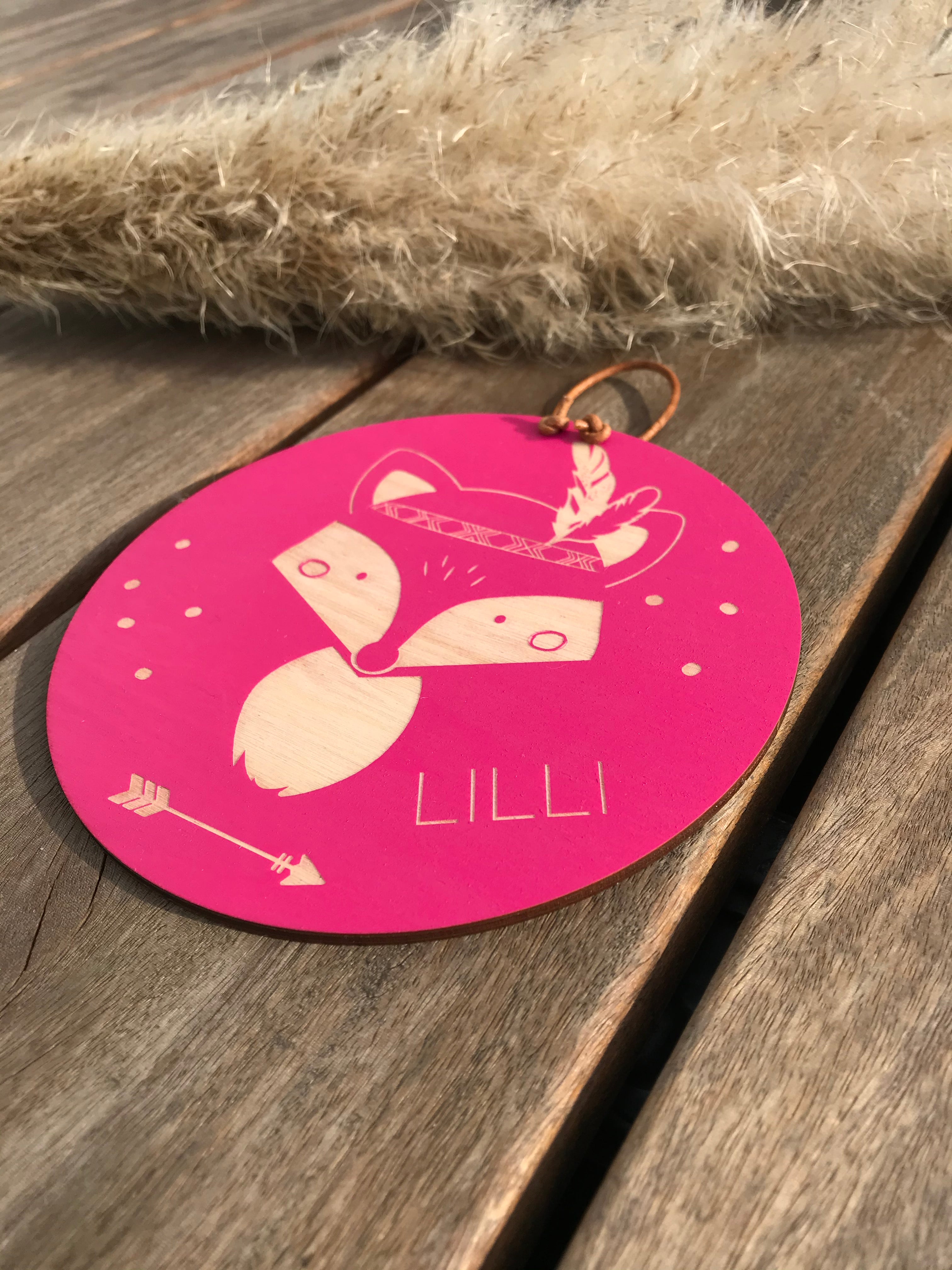 Holzschild Kindermotive Fuchs Bär Hase