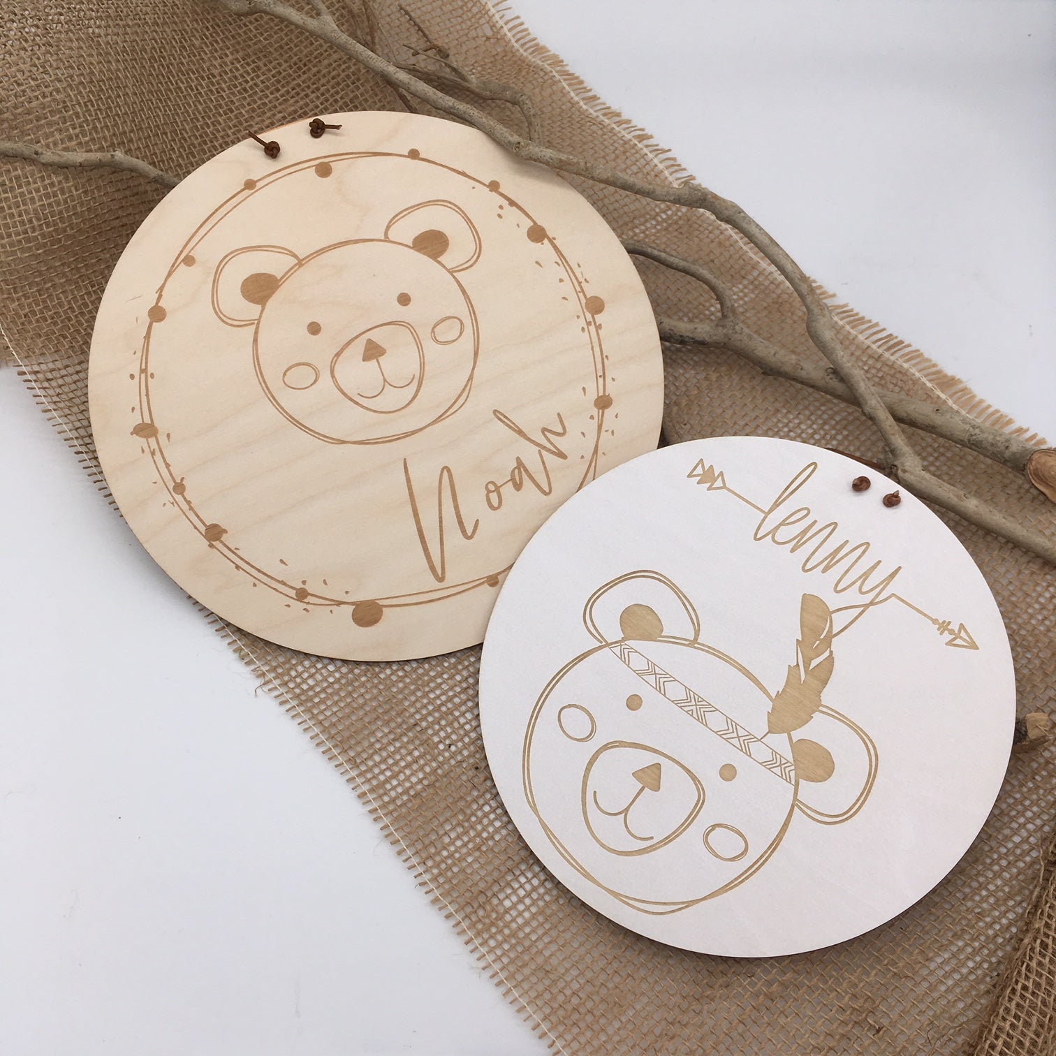 Holzschild Kindermotive Fuchs Bär Hase