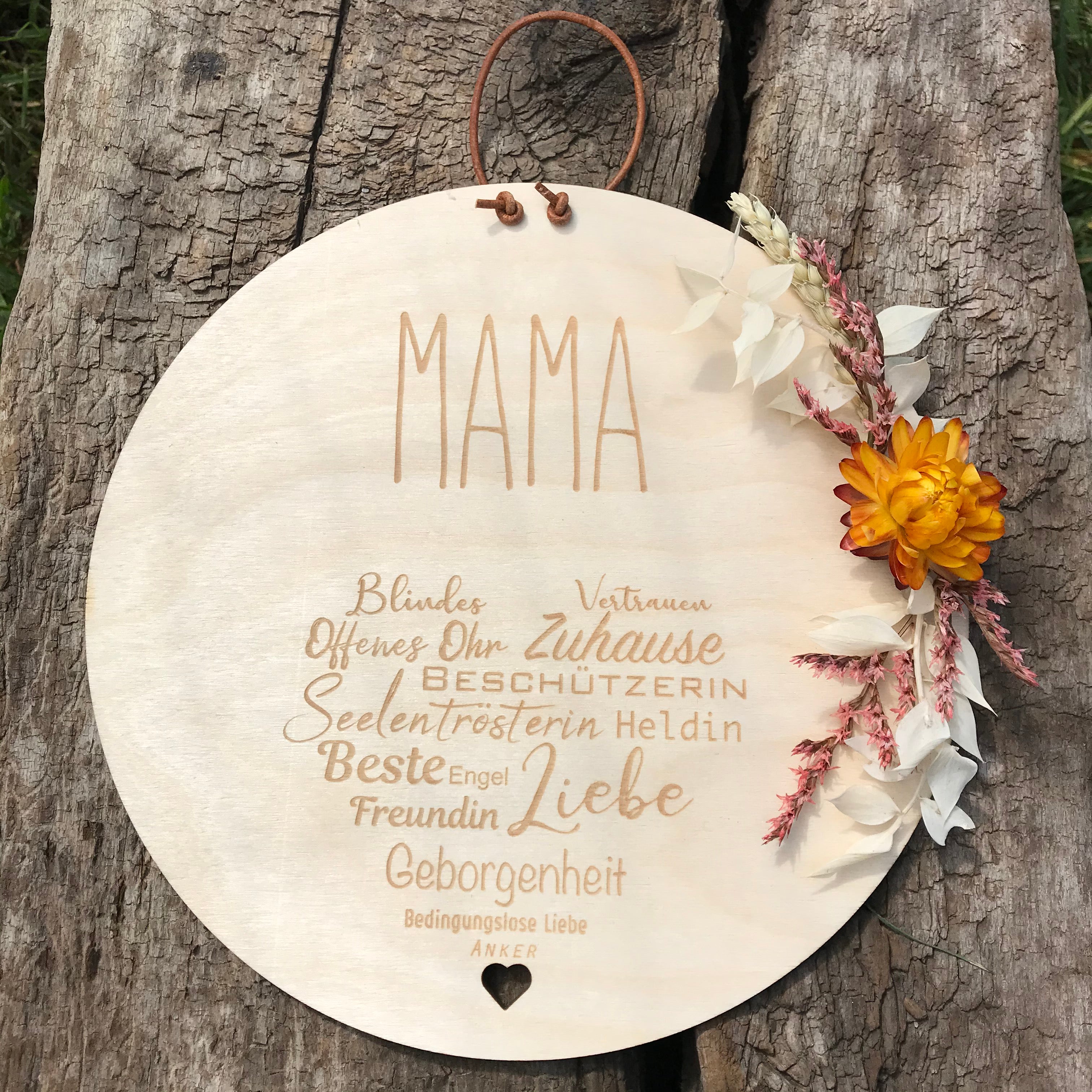 Naturholzschild Definition: "MAMA", "PAPA", "OMA", "OPA"