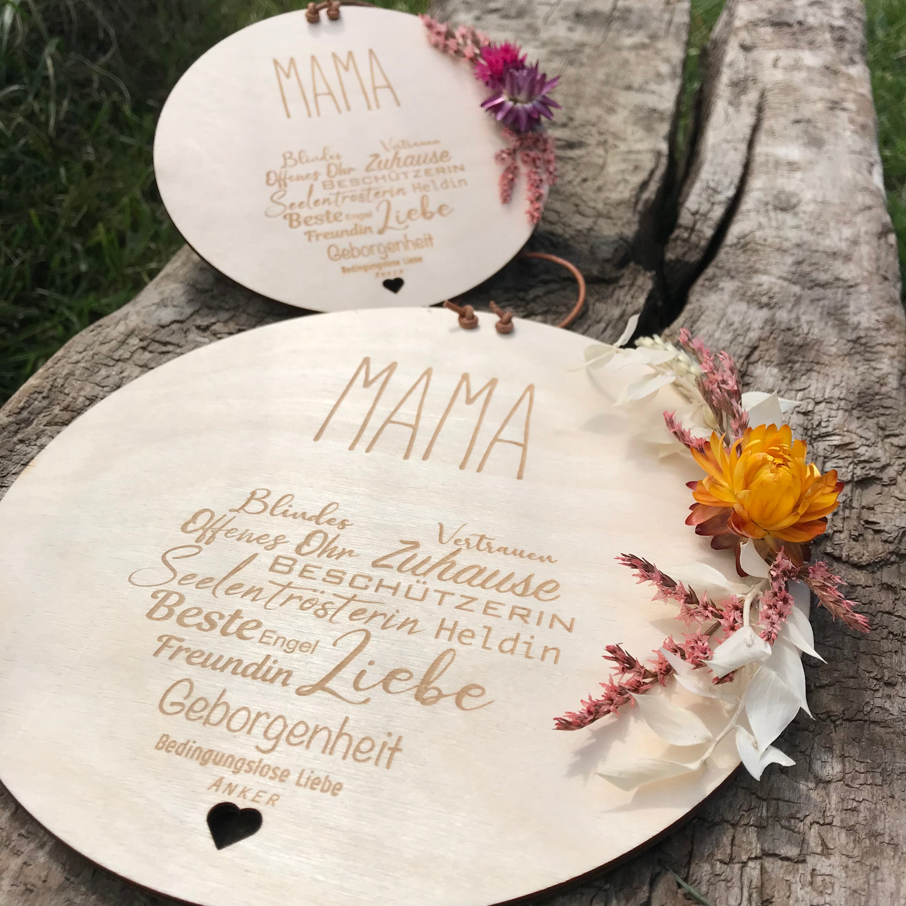 Naturholzschild Definition: "MAMA", "PAPA", "OMA", "OPA"