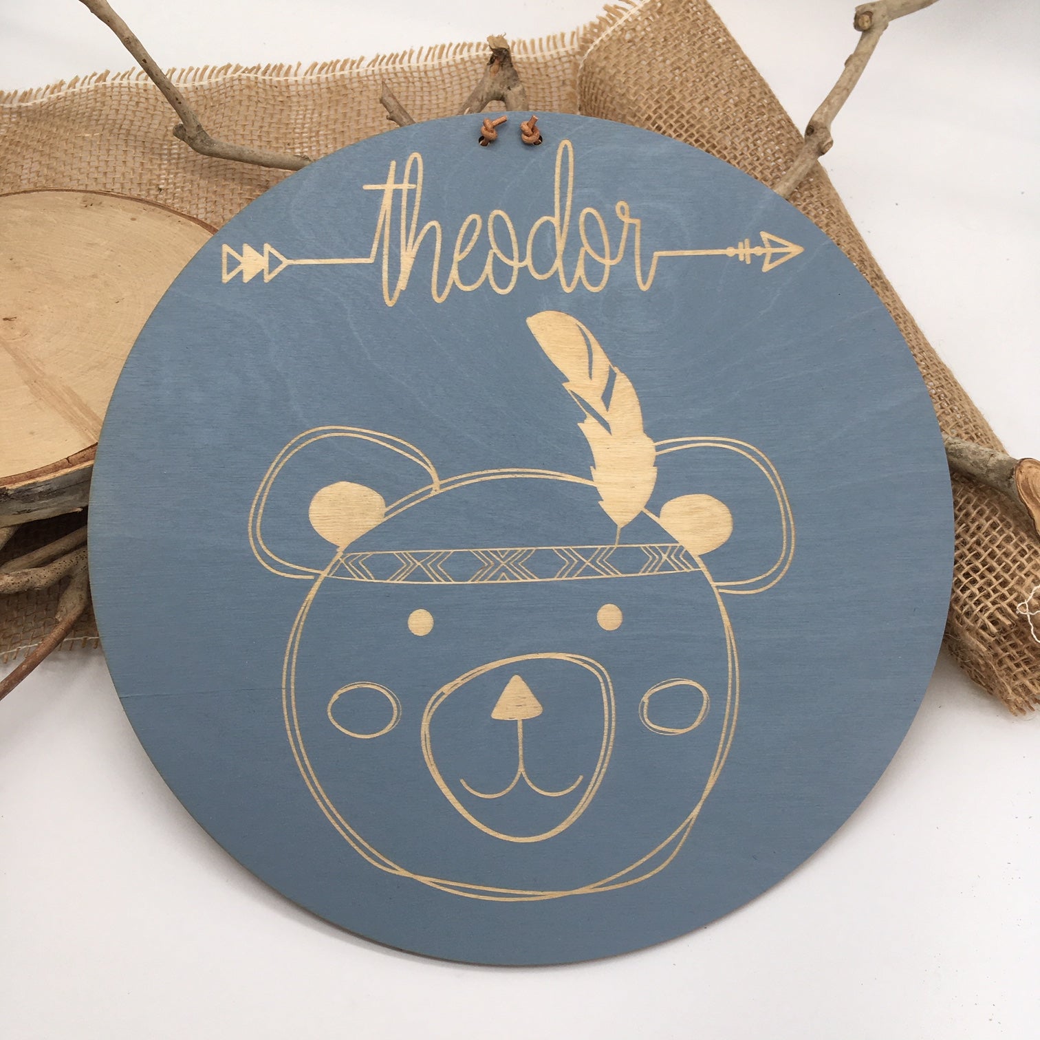 Holzschild Kindermotive Fuchs Bär Hase