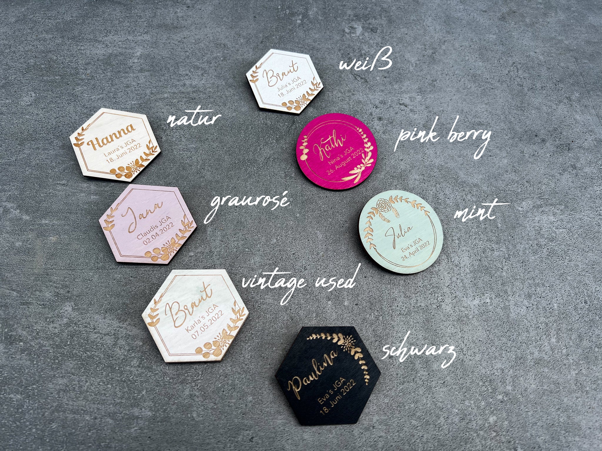 JGA Button / Buttons Holz