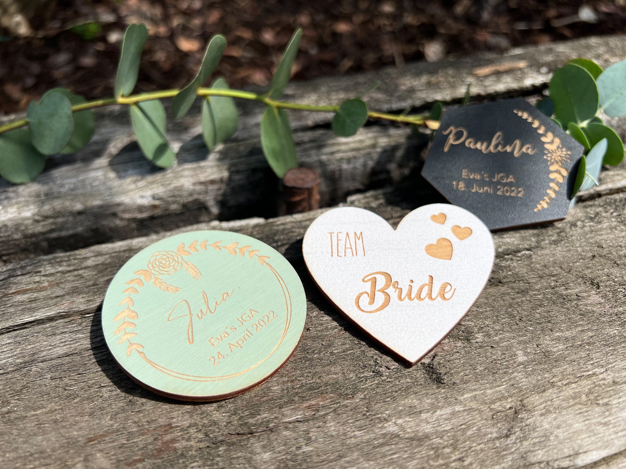 JGA Button / Buttons Holz