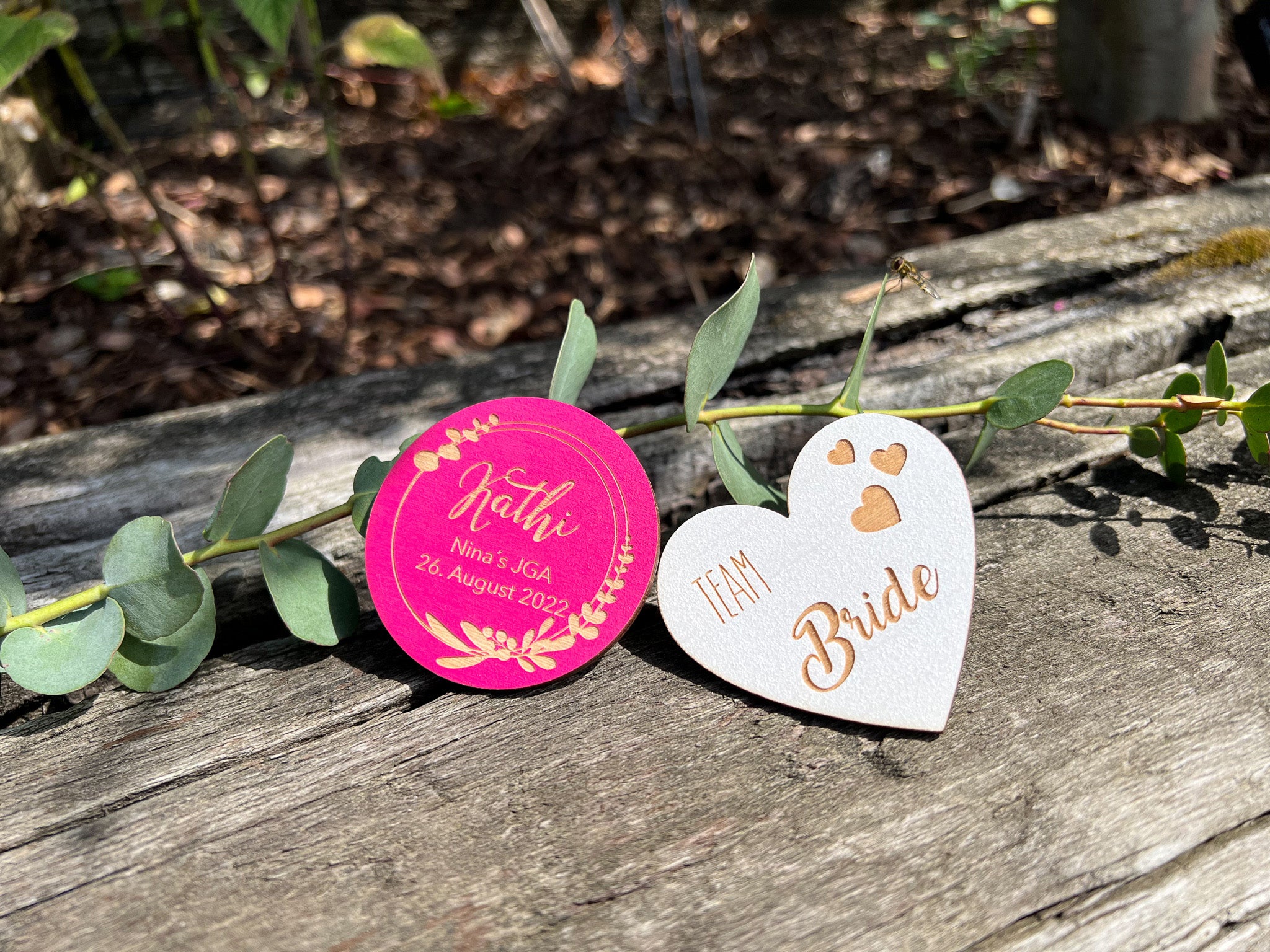 JGA Button / Buttons Holz