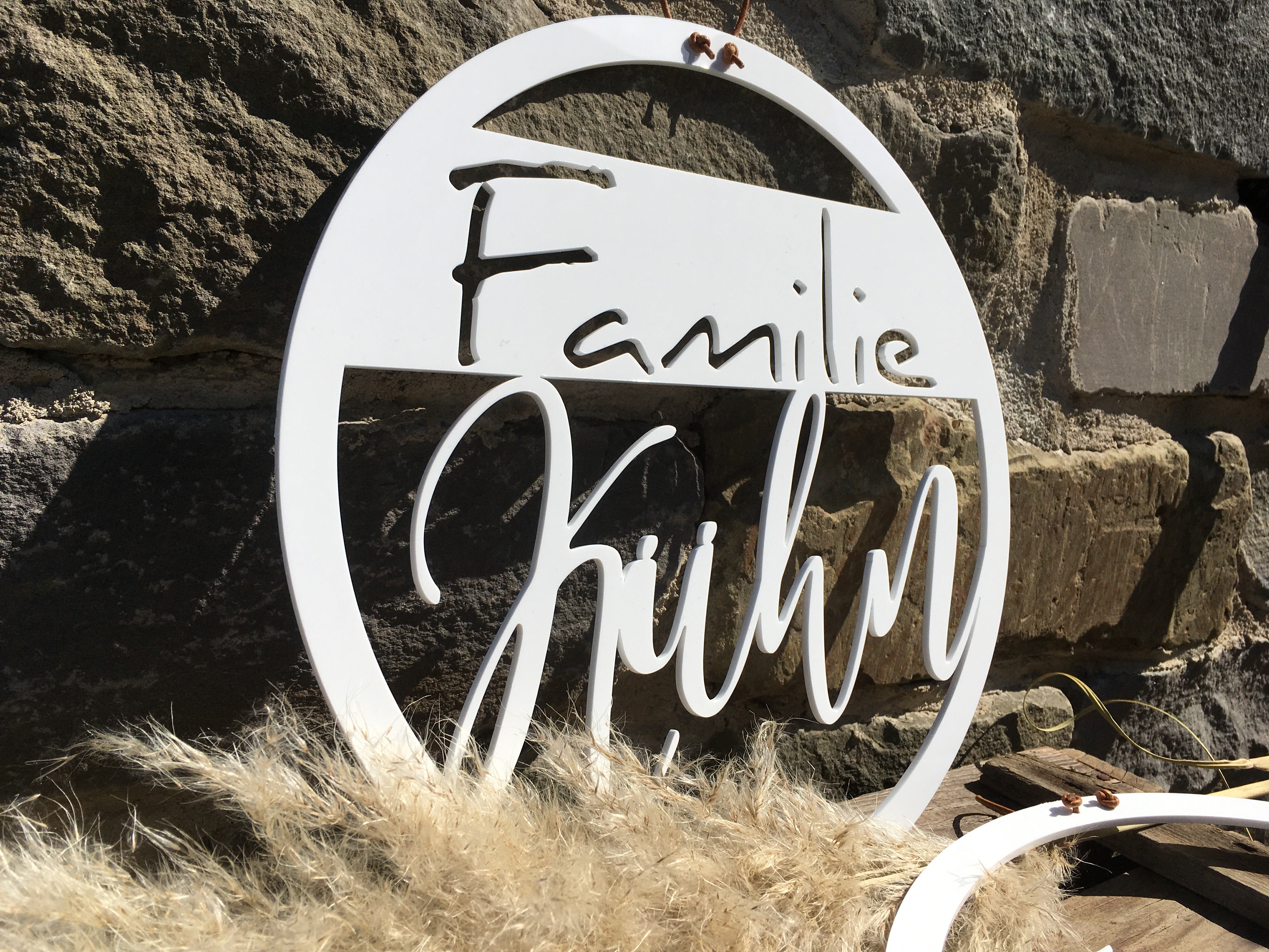 Familien-Schild aus Holz oder Acryl