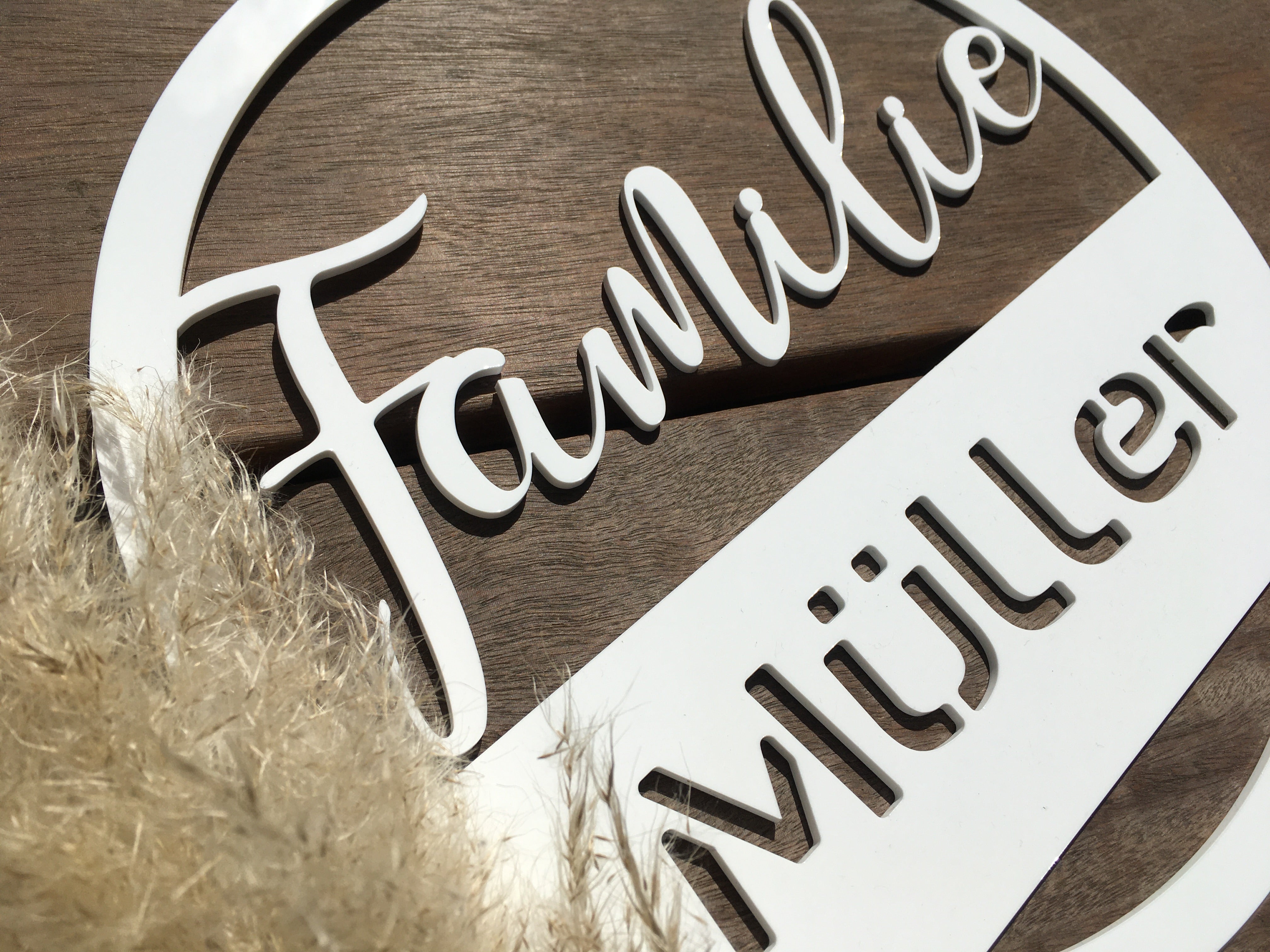 Familien-Schild aus Holz oder Acryl