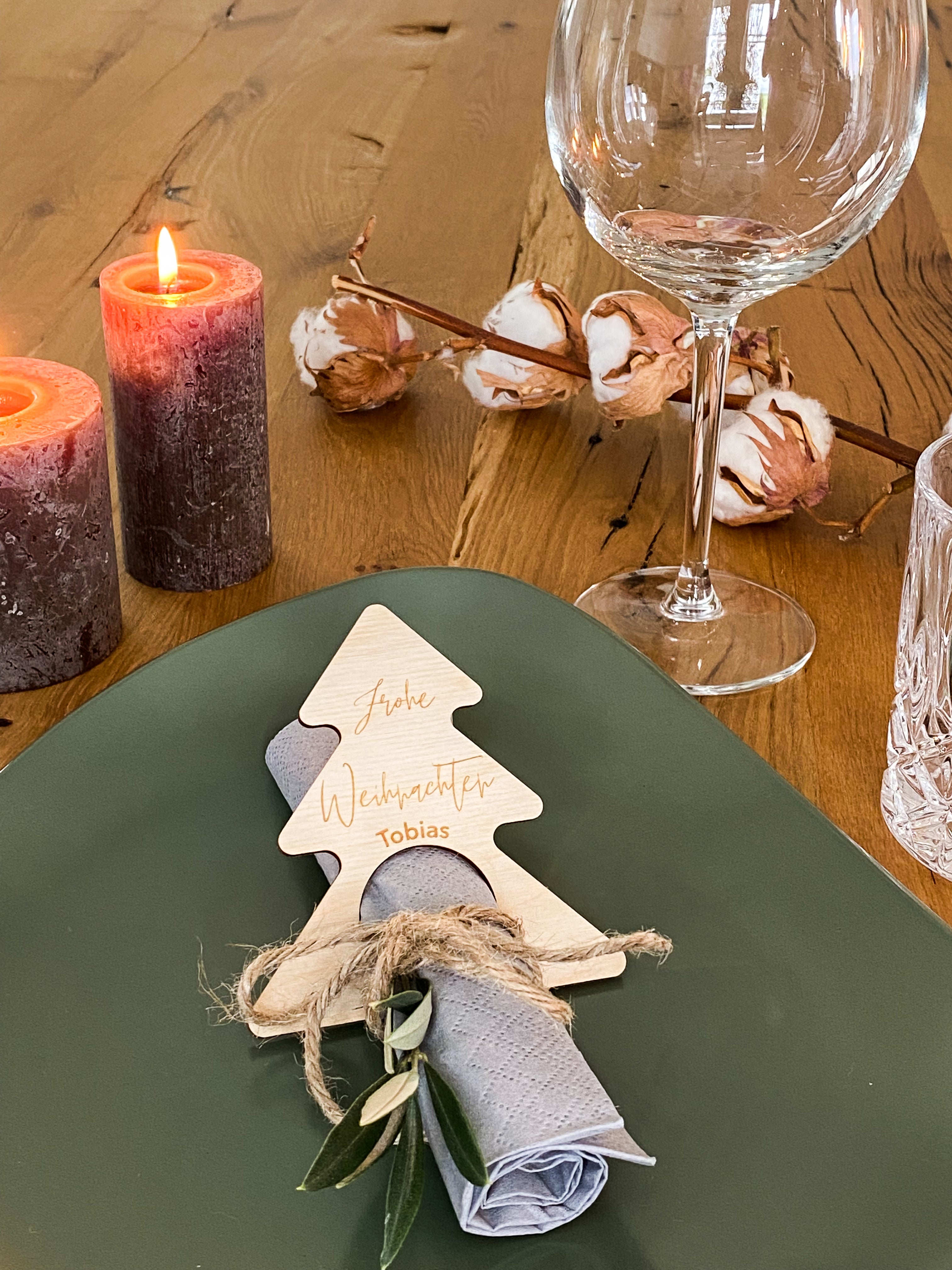 Personalisierbarer Servietten Ring für Papier-oder Stoffservietten- Weihnachten