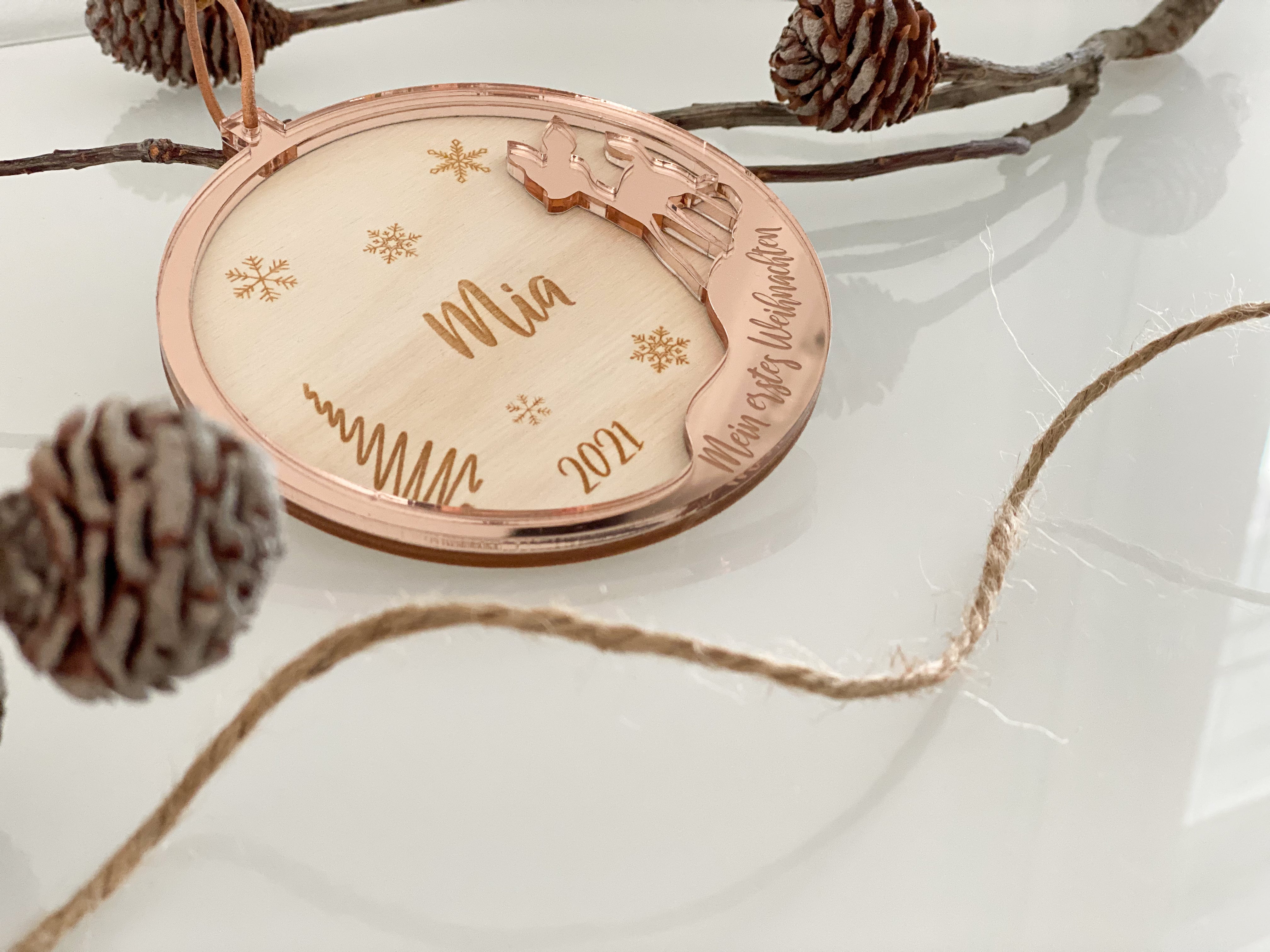 Weihnachtskugel 3D "Mein erstes Weihnachten- Rehkitz"
