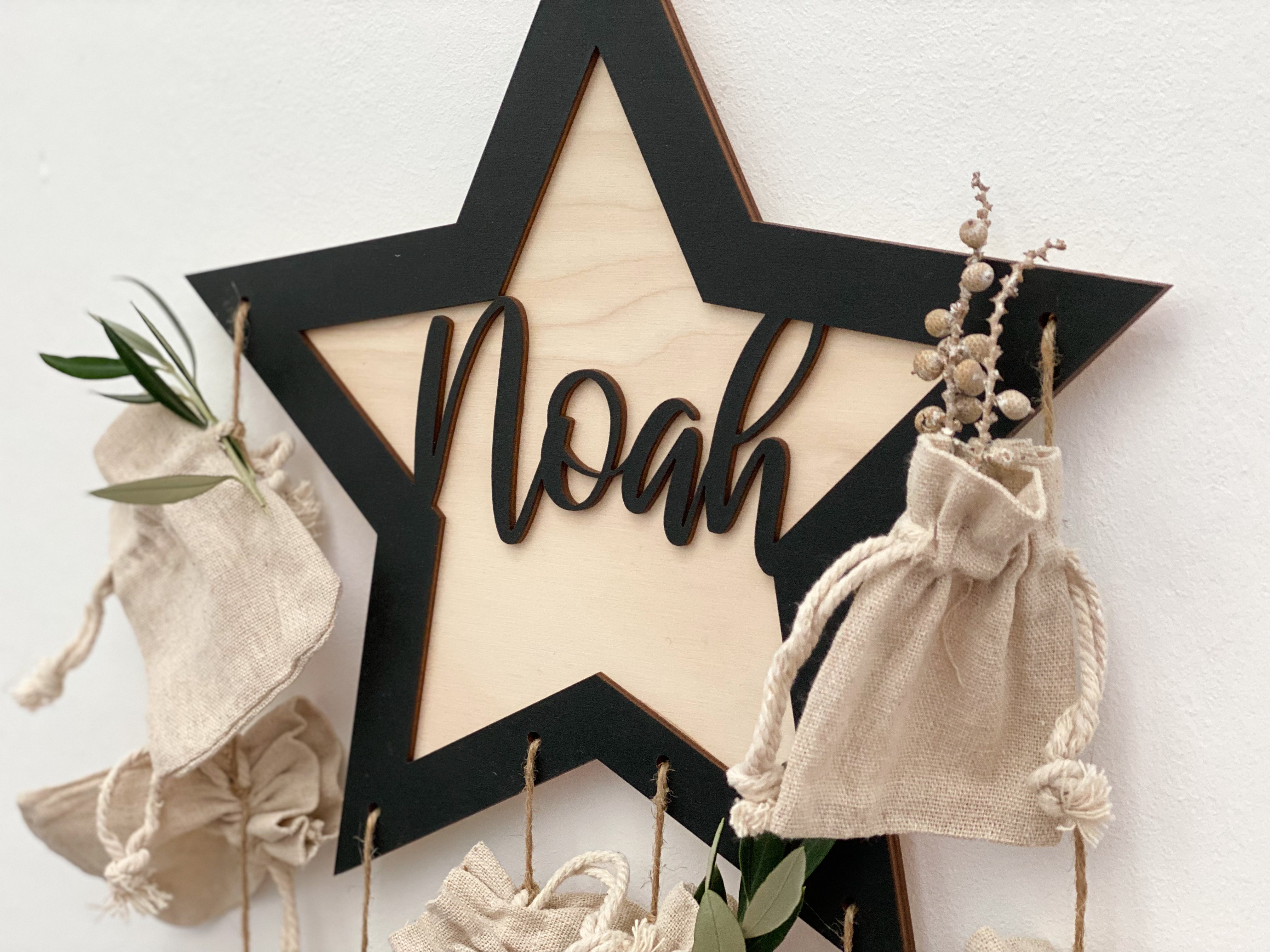 Personalisierter 3D Stern Adventskalender