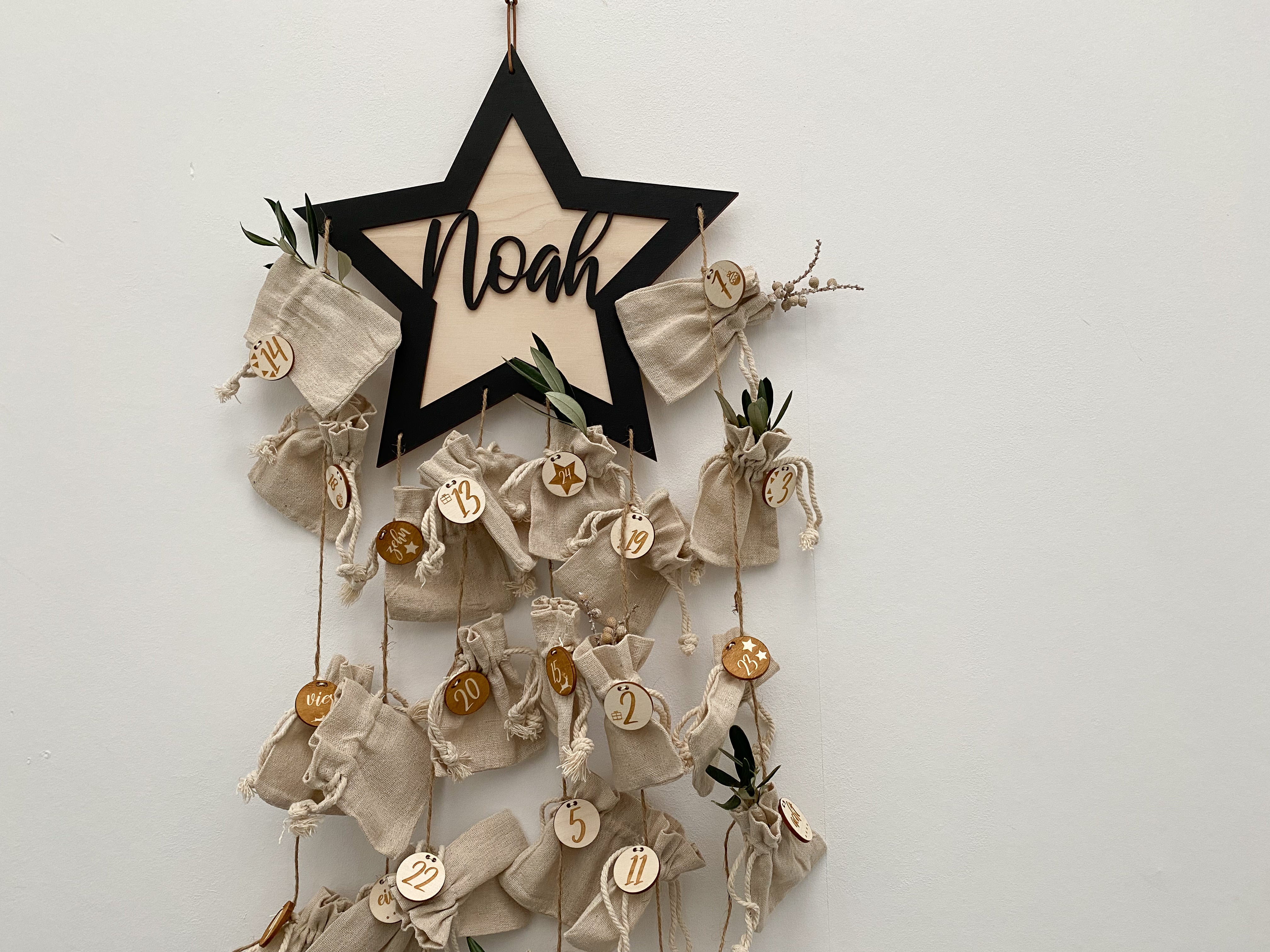 Personalisierter 3D Stern Adventskalender