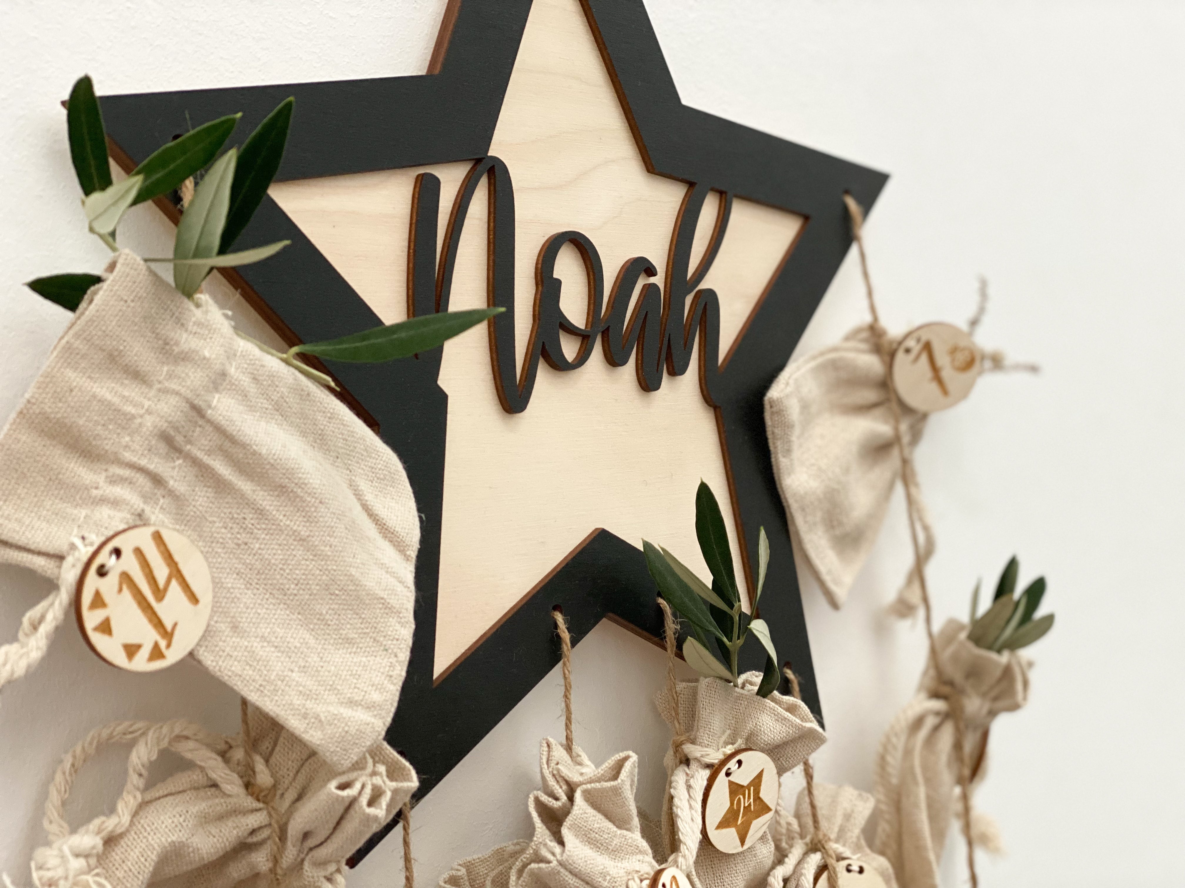 Personalisierter 3D Stern Adventskalender