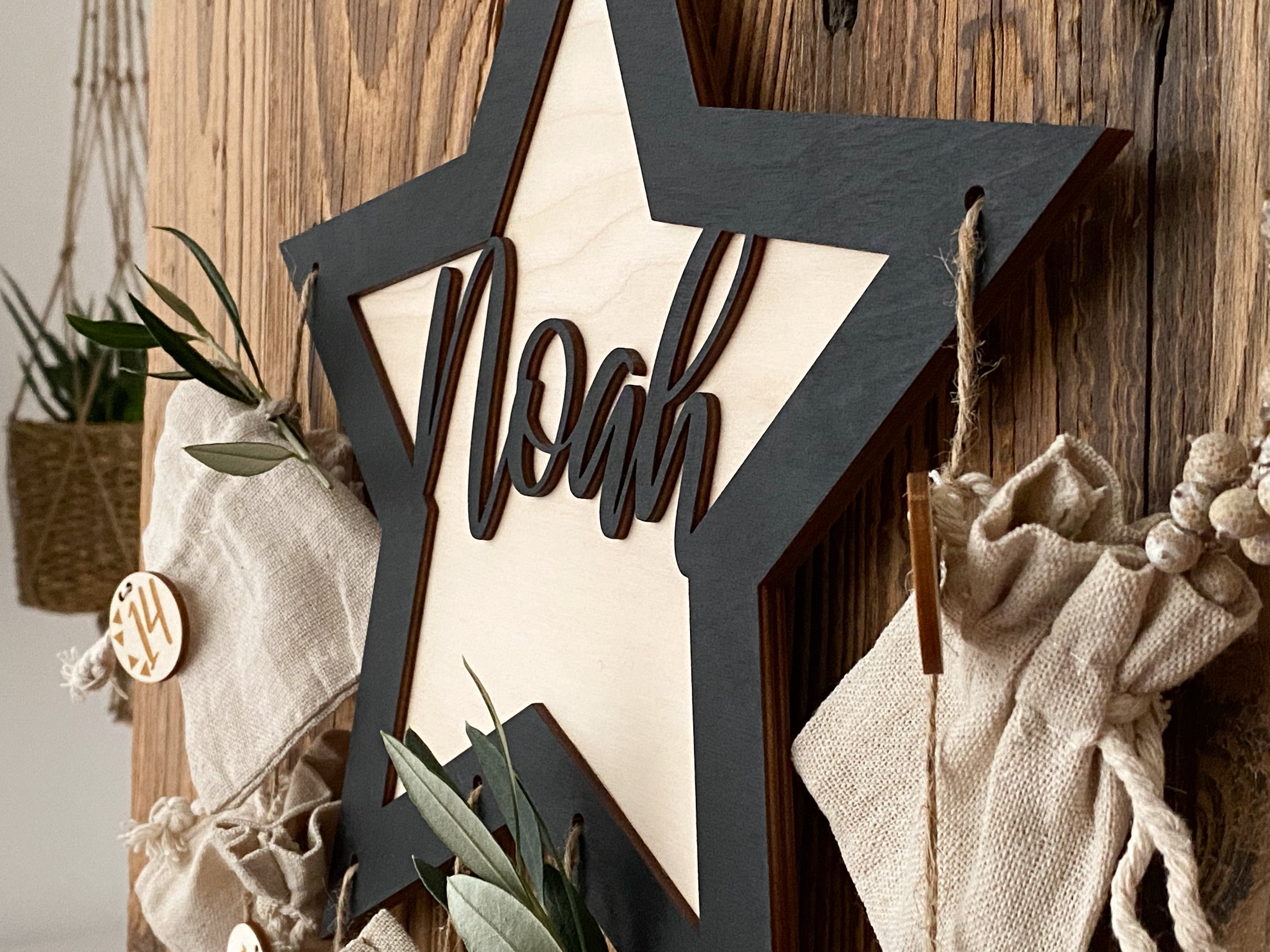 Personalisierter 3D Stern Adventskalender