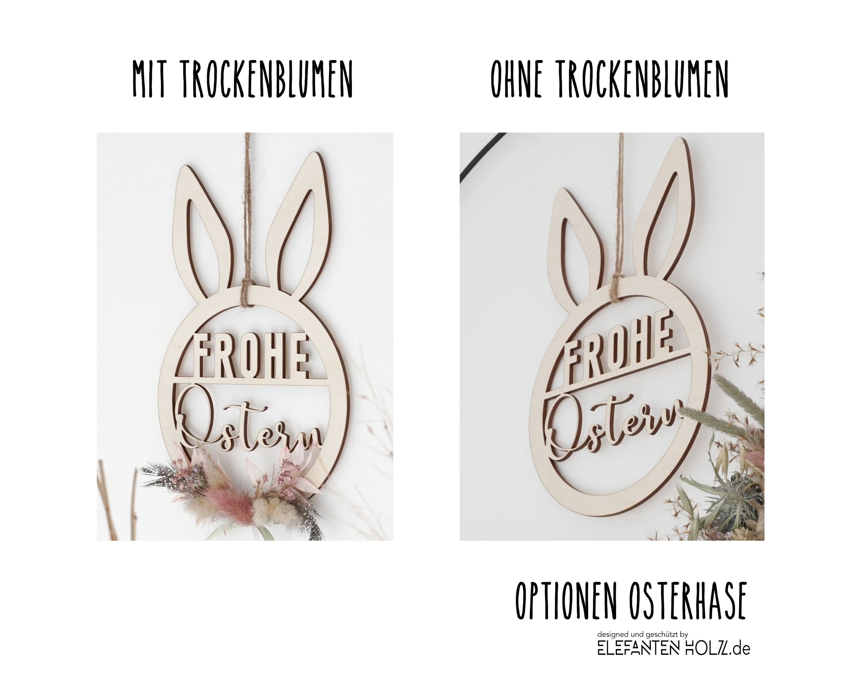 Osterhase I Holzschild Frohe Ostern