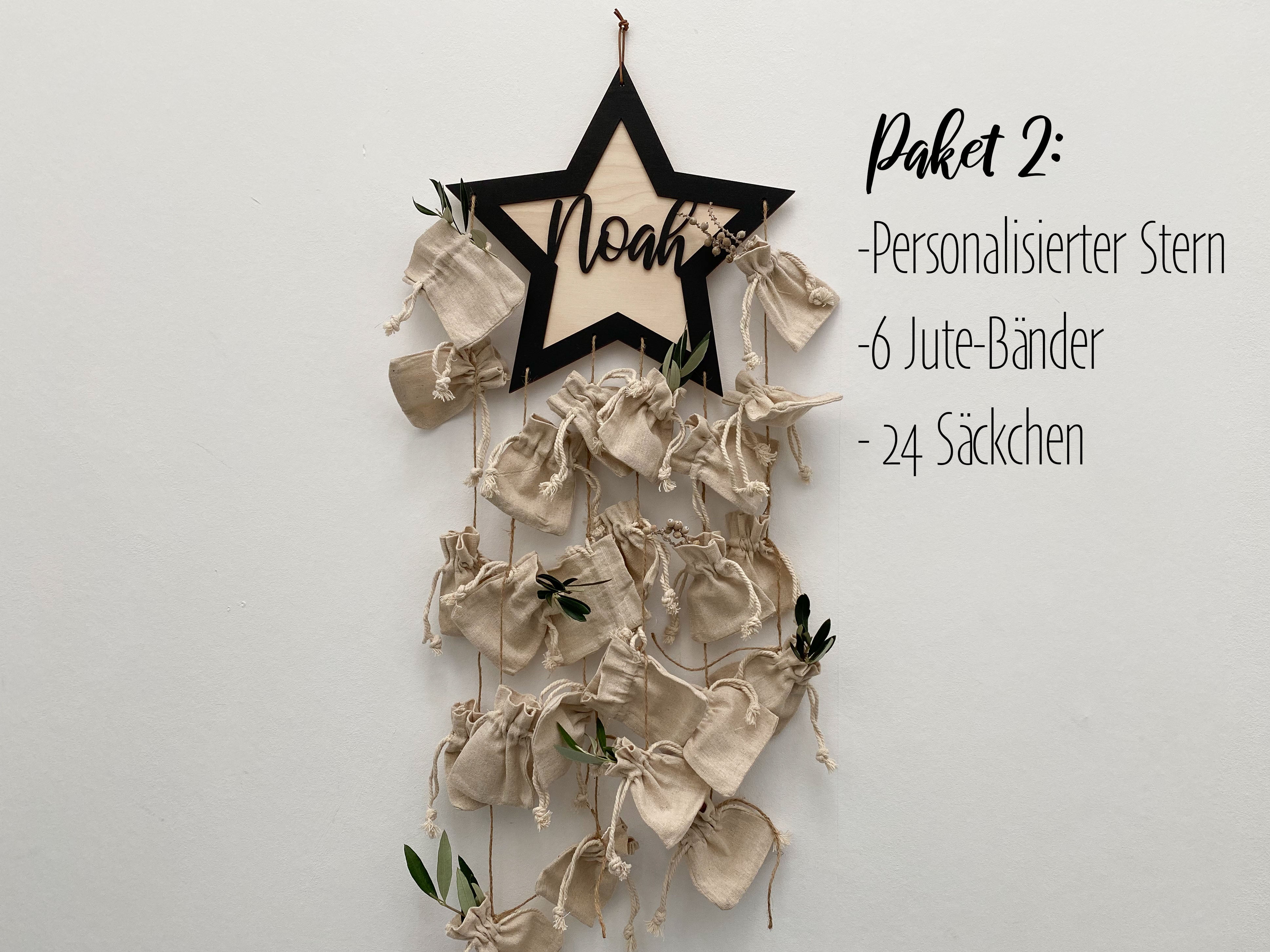Personalisierter 3D Stern Adventskalender