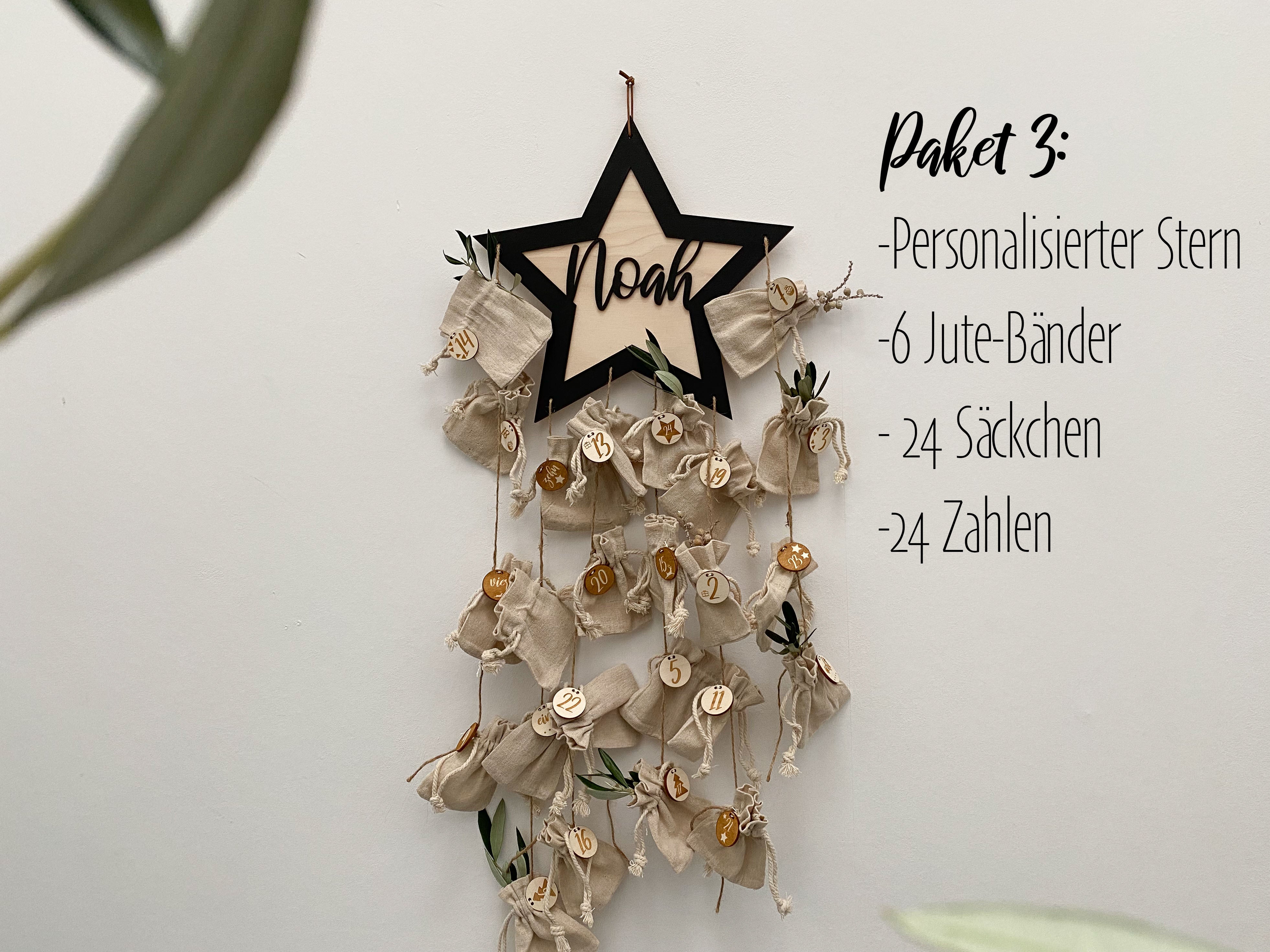 Personalisierter 3D Stern Adventskalender