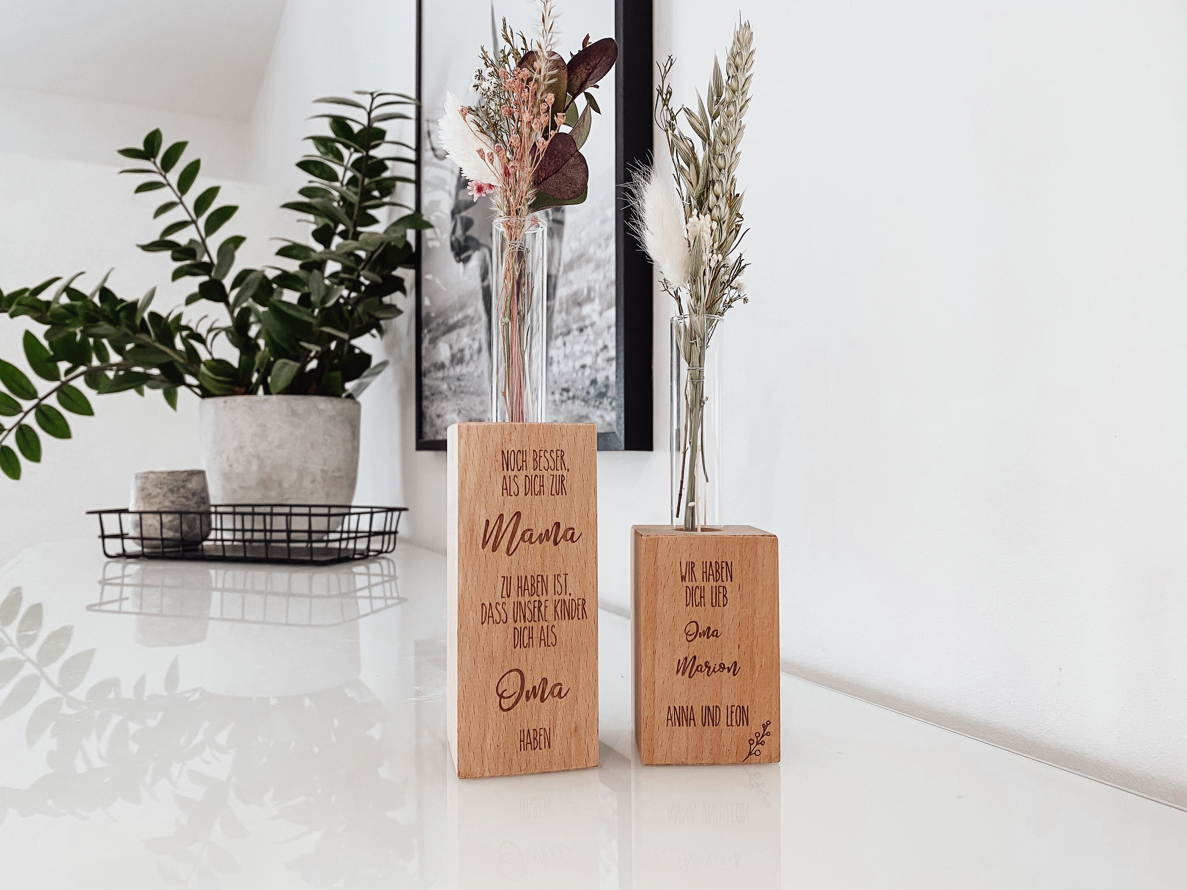 Blumenvase "Noch besser, als dich zur Mama zu haben ist, dass unsere Kinder dich als Oma haben"