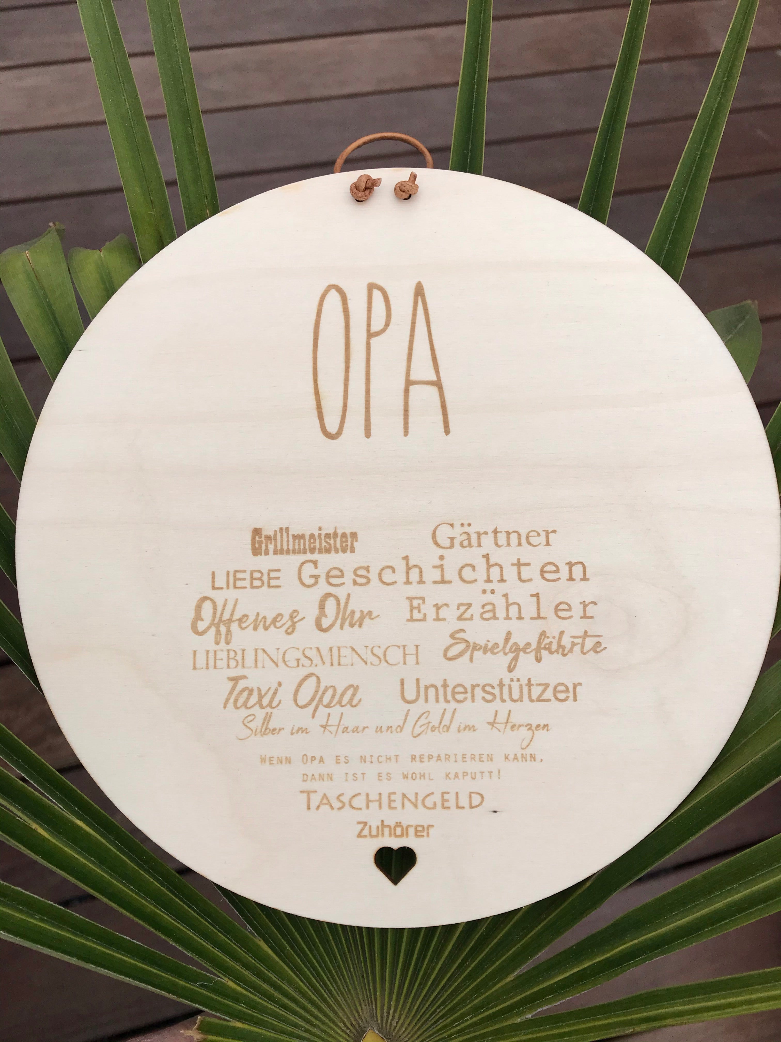 Naturholzschild Definition: "MAMA", "PAPA", "OMA", "OPA"