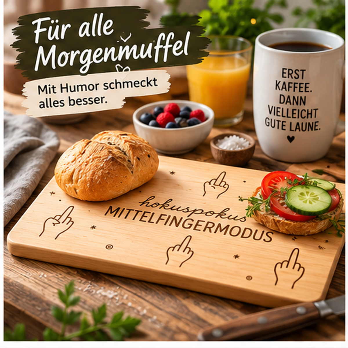 Holzbrettchen „hokuspokus MITTELFINGERMODUS“