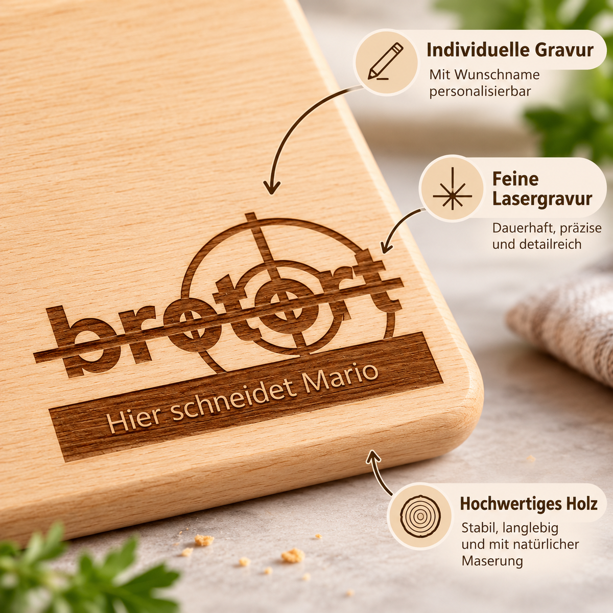 „Brotort“ Brettchen I personalisierbar
