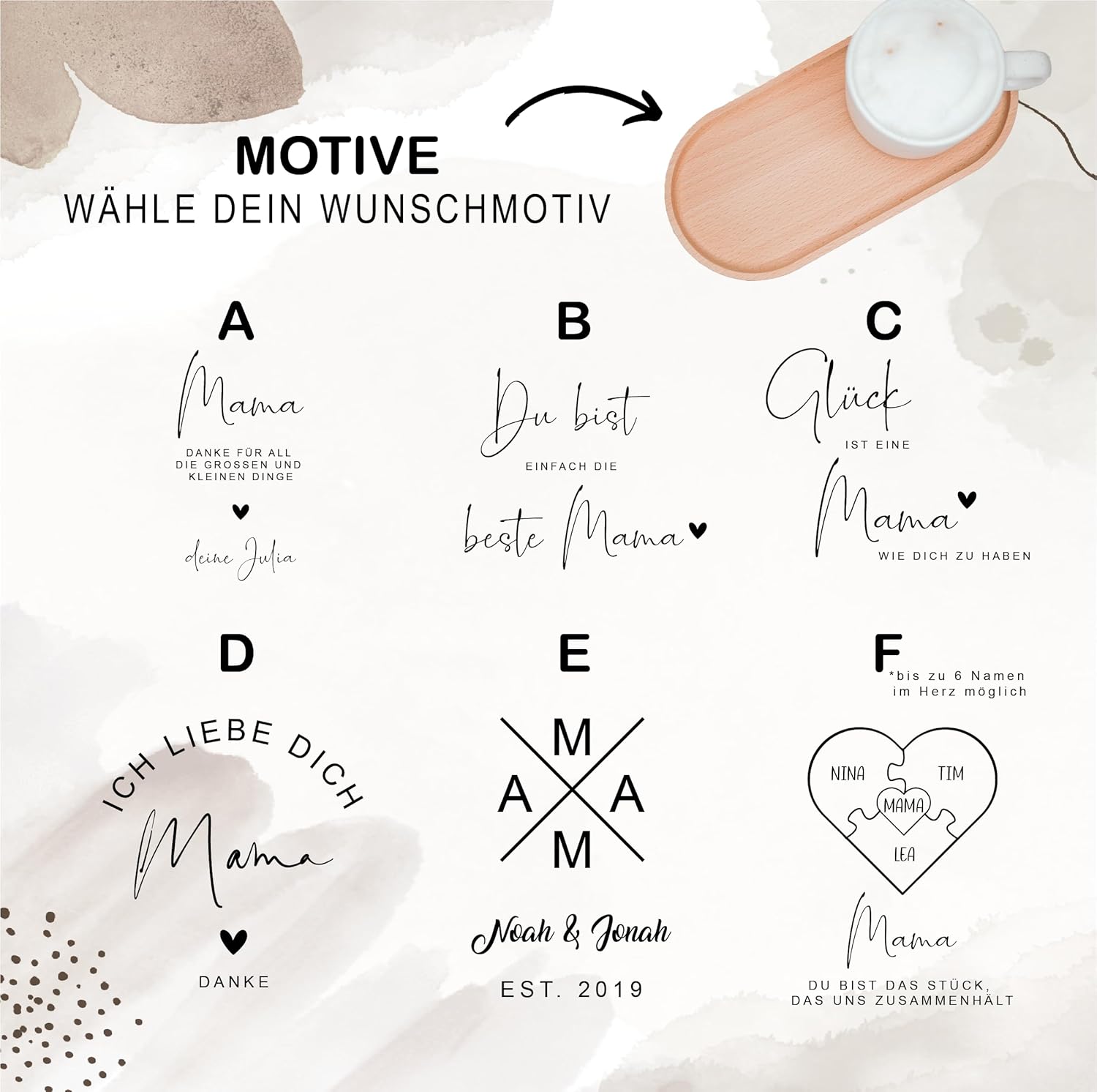 Tablett zum Muttertag I Tablett mit Gravur