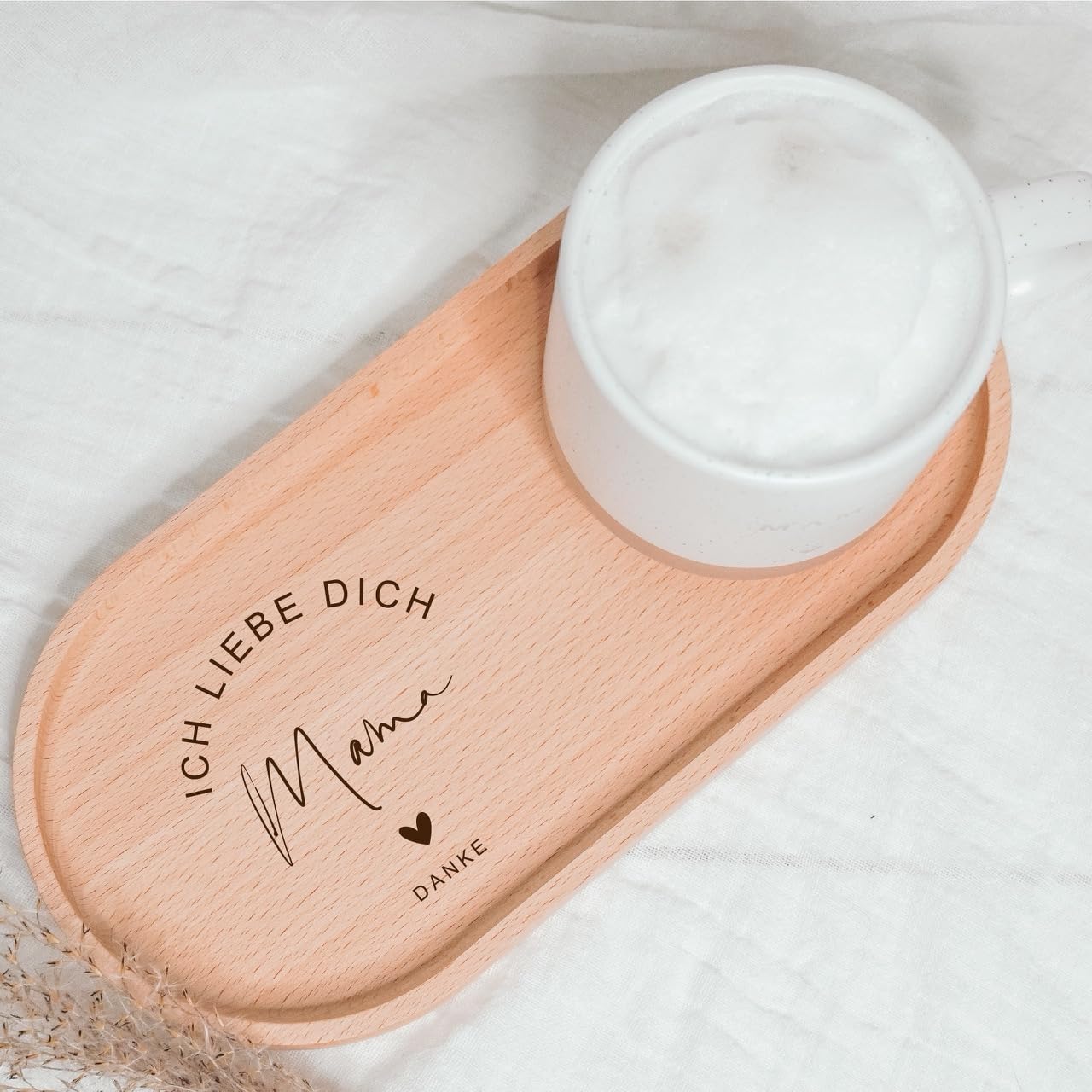 Tablett für Tassen zum Muttertag I Geschenk für Mama | Tablett mit Gravur