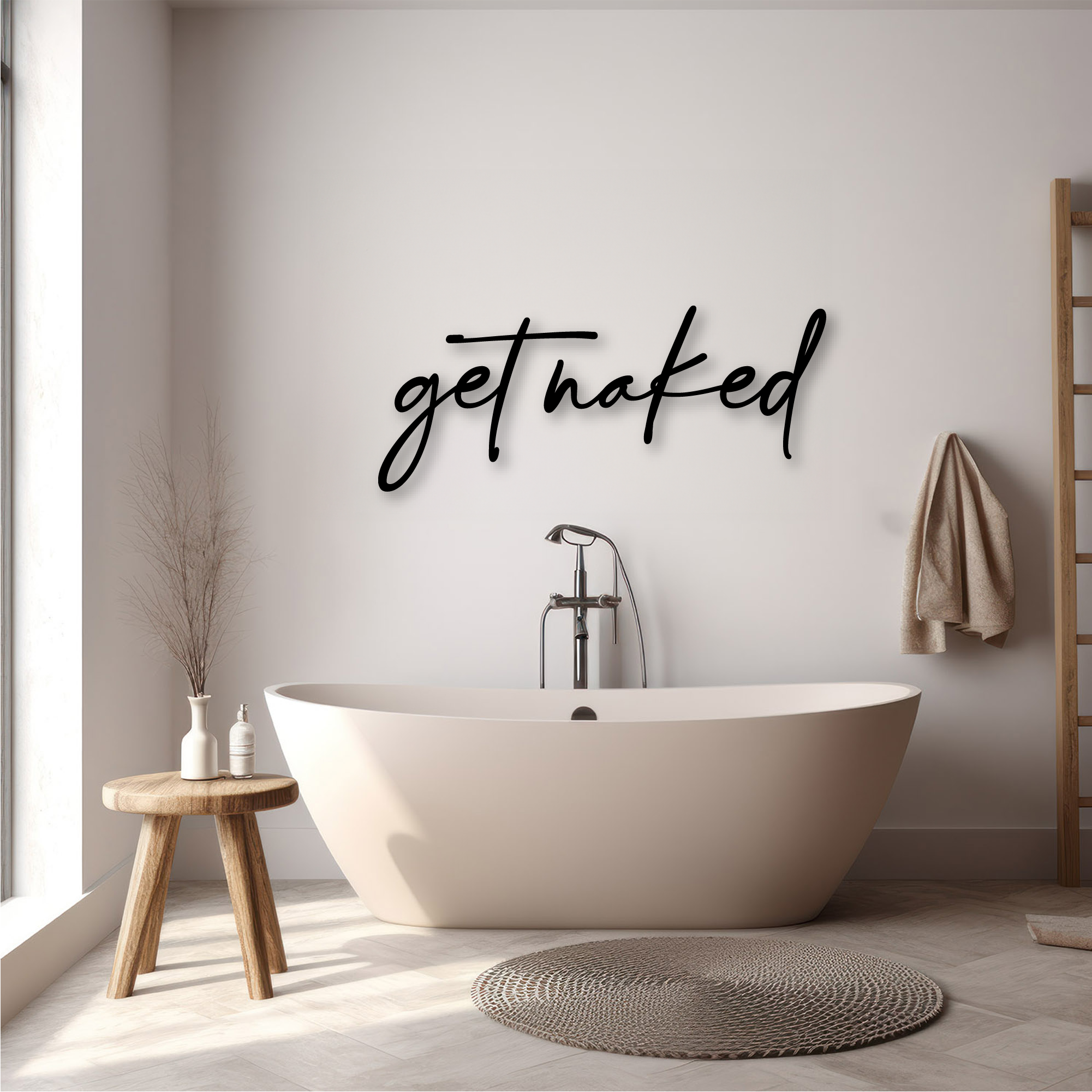 3D Schriftzug "Get Naked"