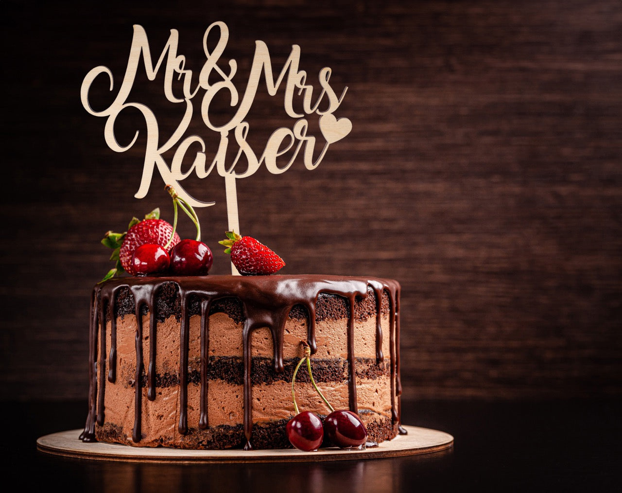 Cake Topper Mr & Mrs "Nachname"