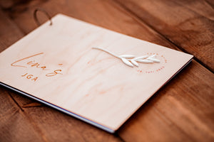 Junggesellenabschied Erinnerungsbuch Fotobuch Elefantenholz - Floral - Holz & Acrylglas